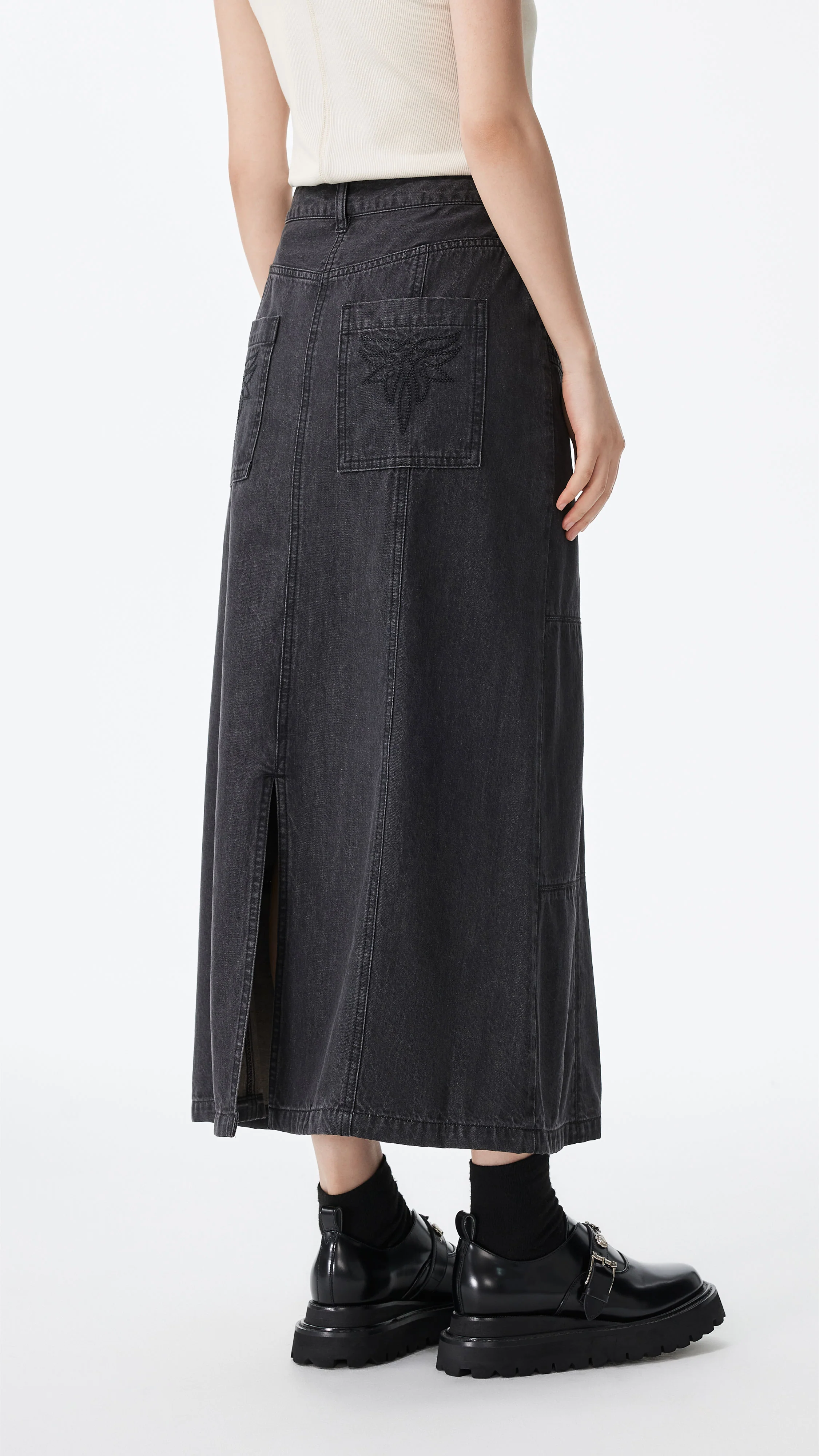 Western Denim Pencil Skirt - Umamrii