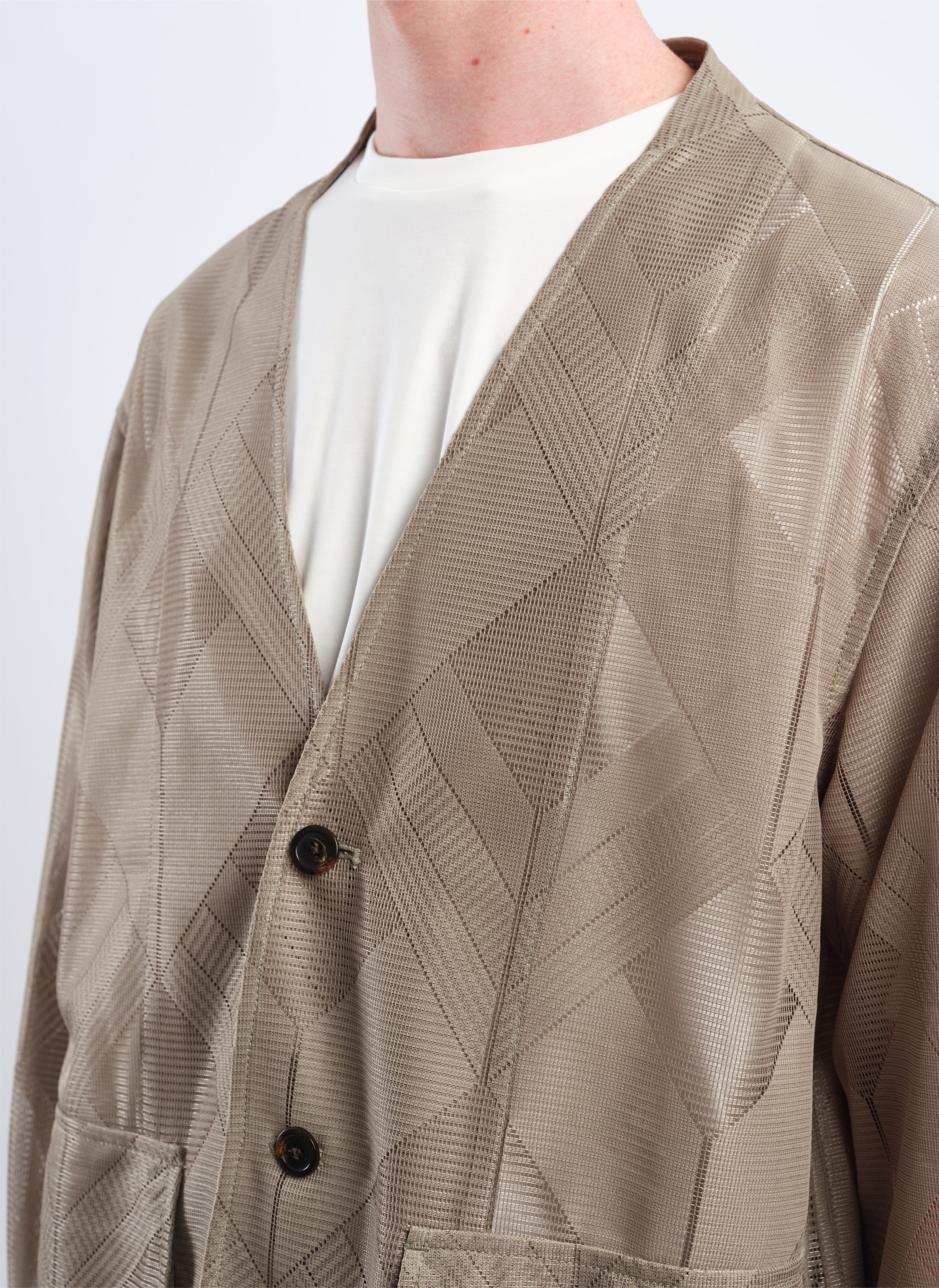 Polyester Geometric Jacquard Soft Blazer - Umamrii