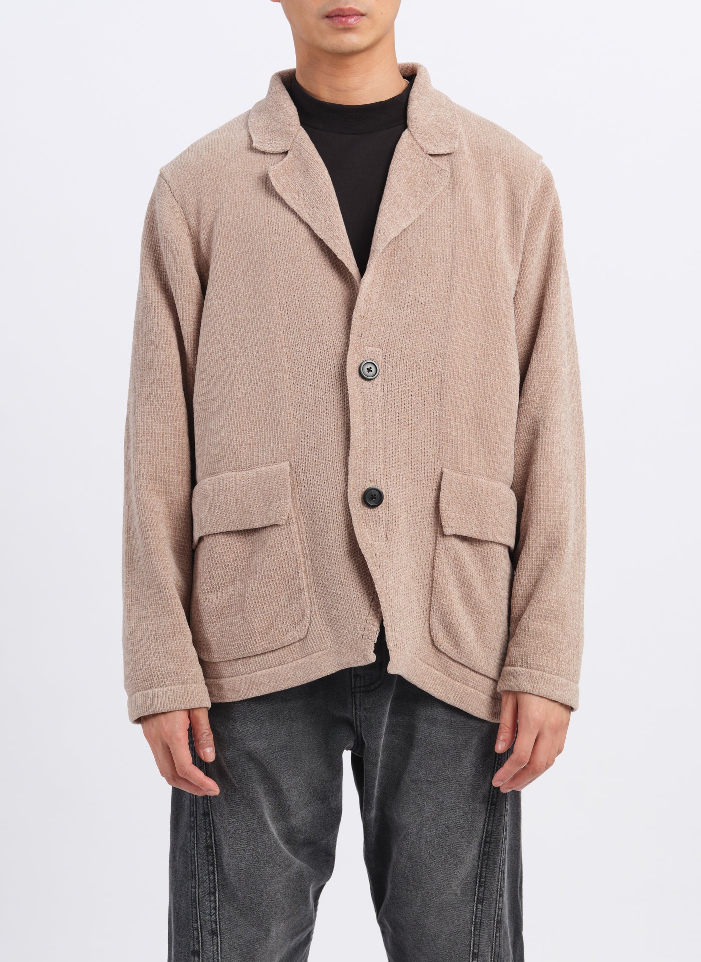 Polyester Velvet Knitted Blazer - Umamrii