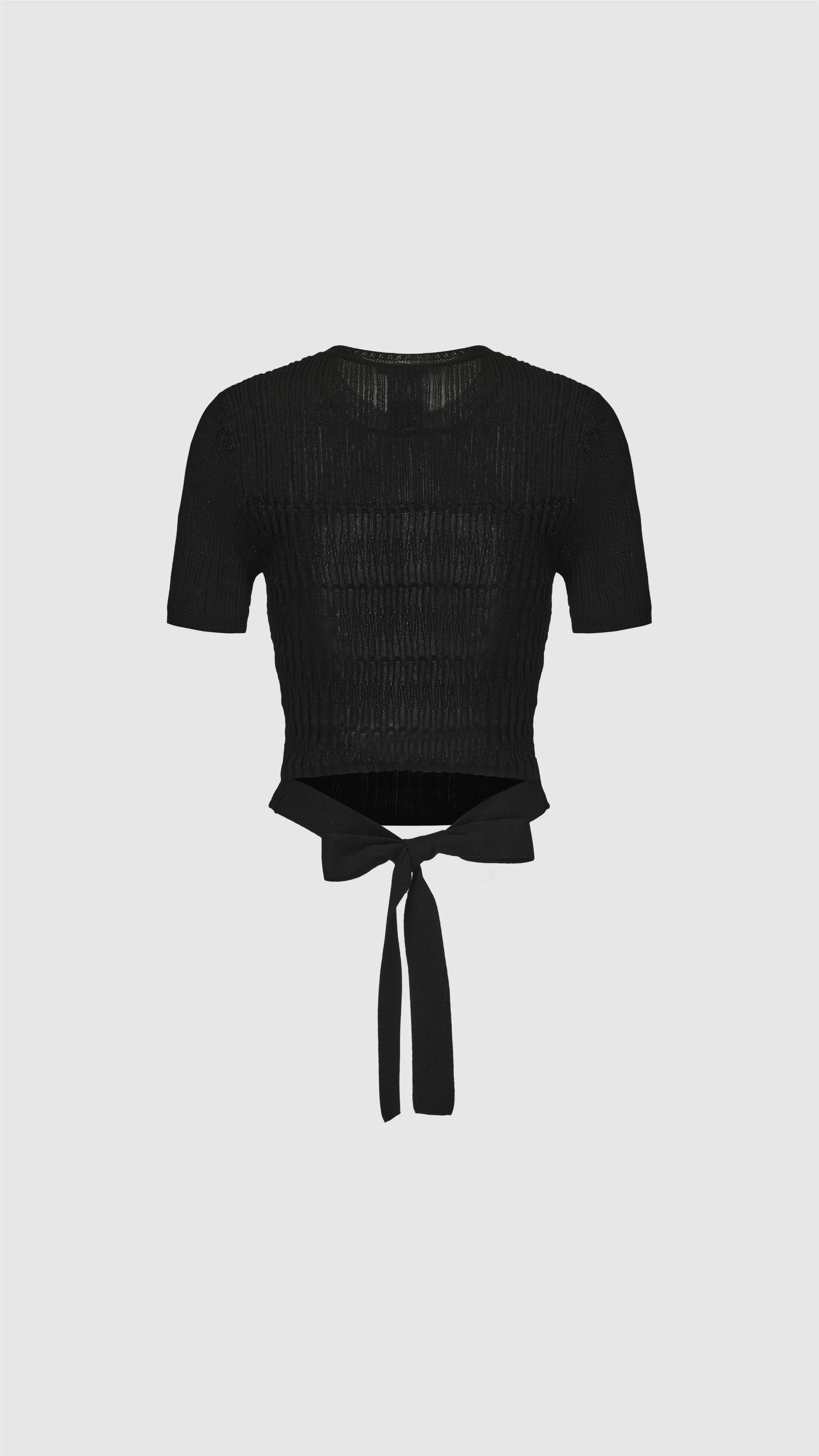 Short Sleeves Tie-Waist Sweater - Umamrii