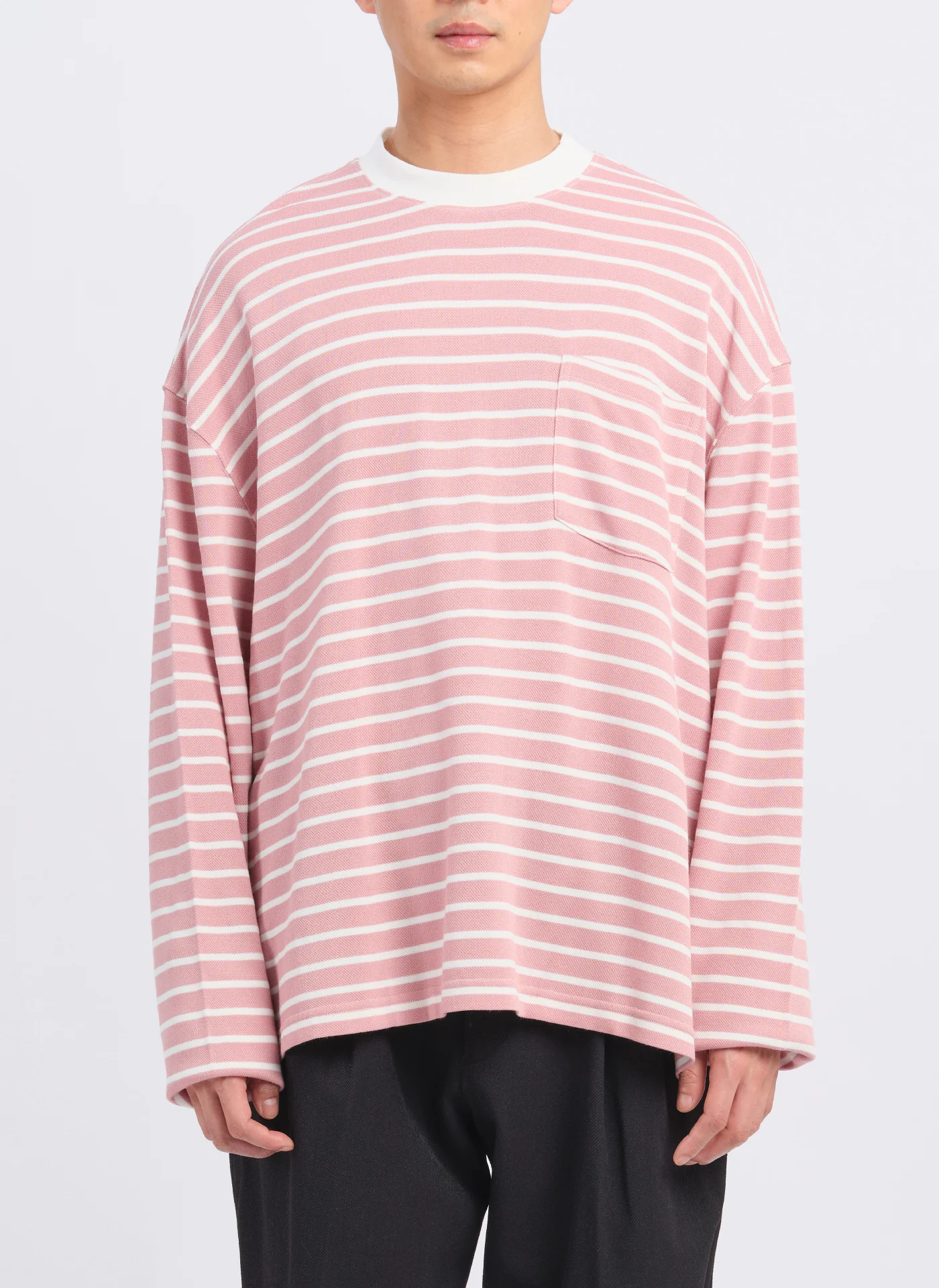 Jacquard Long Sleeves Border Top (T-06) - Umamrii