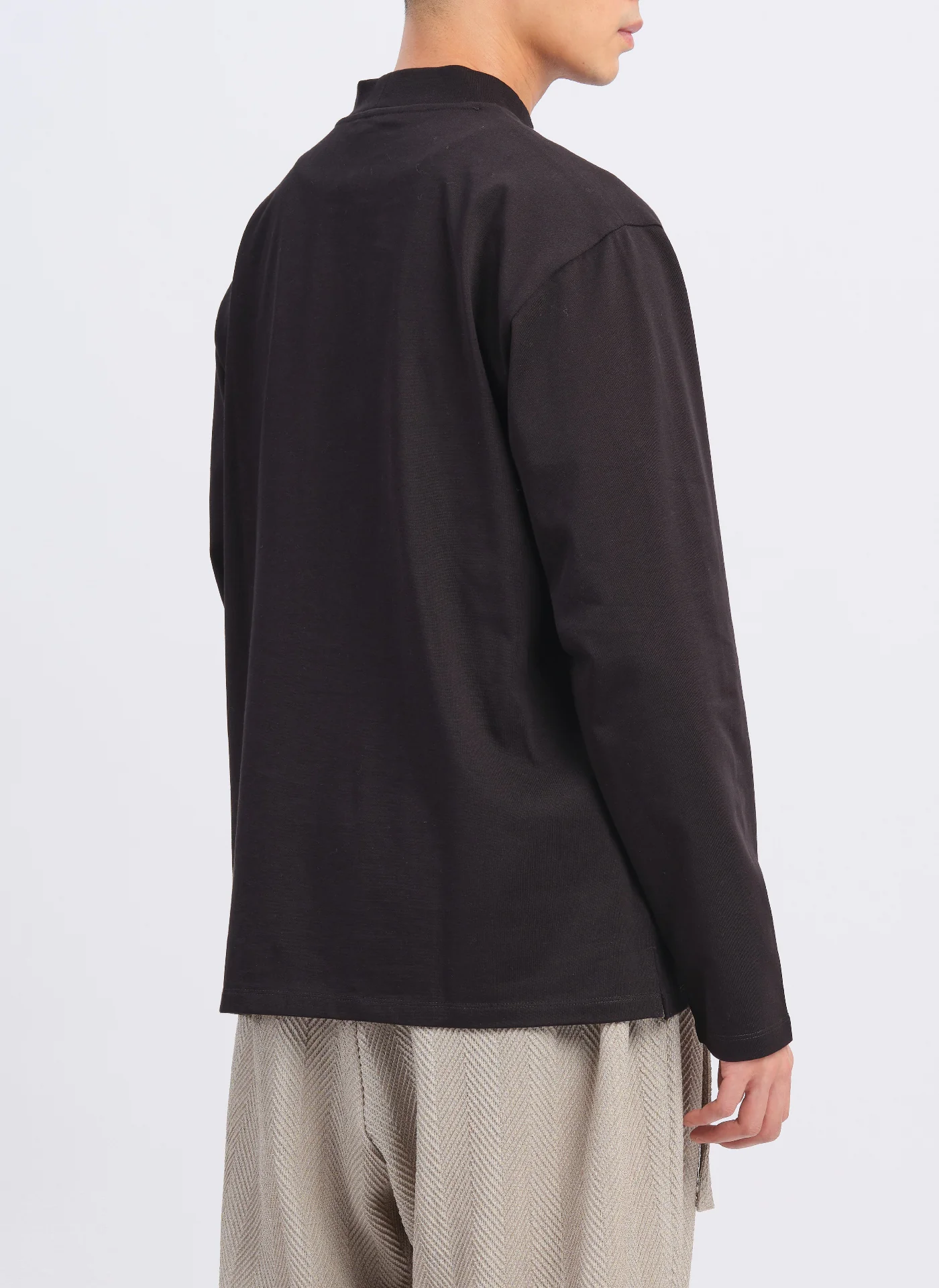 Mercerized Cotton Mock Neck Tee (T-05) - Umamrii