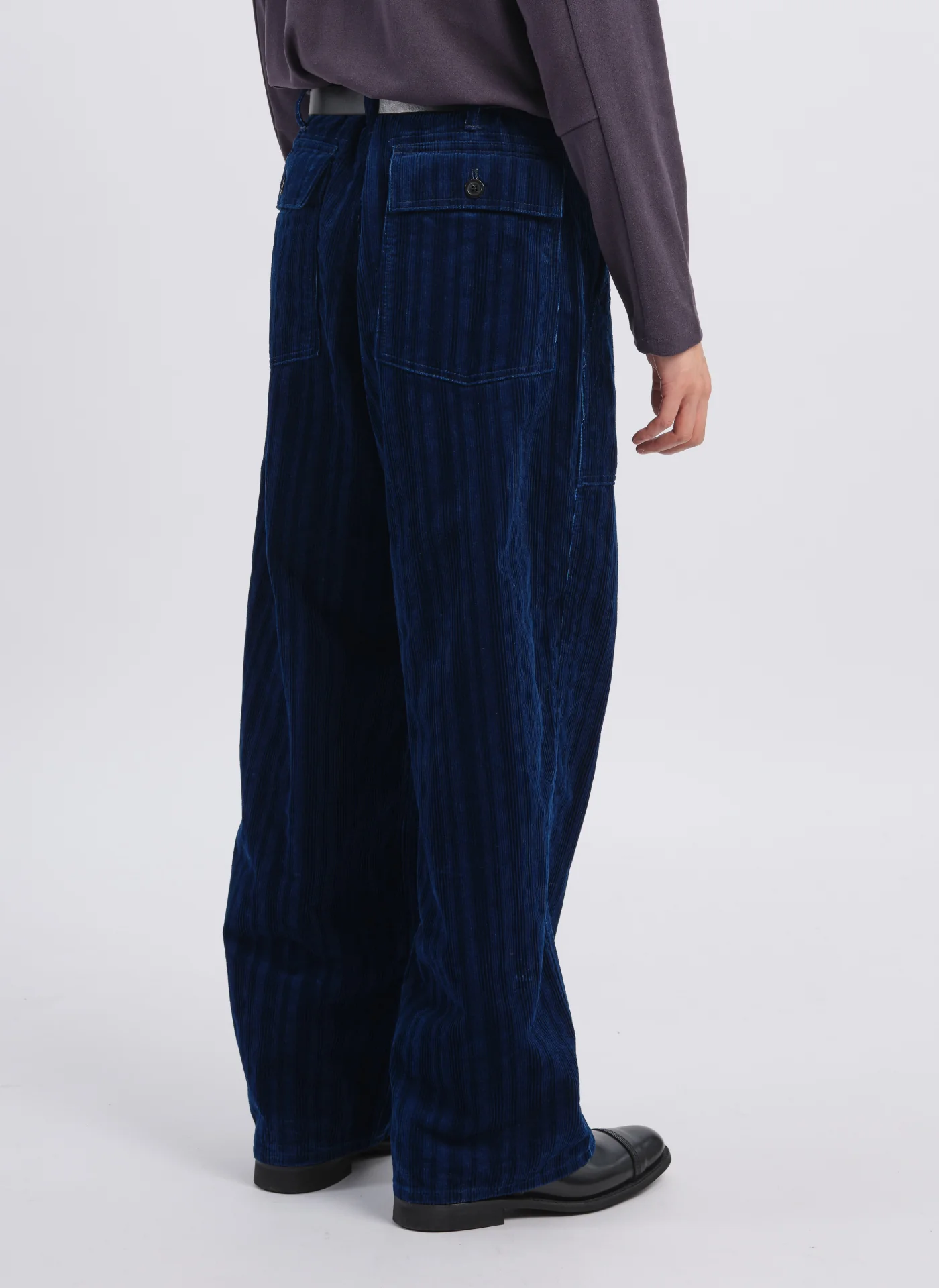 Indigo Cotton Corduroy Baker Pants - Umamrii