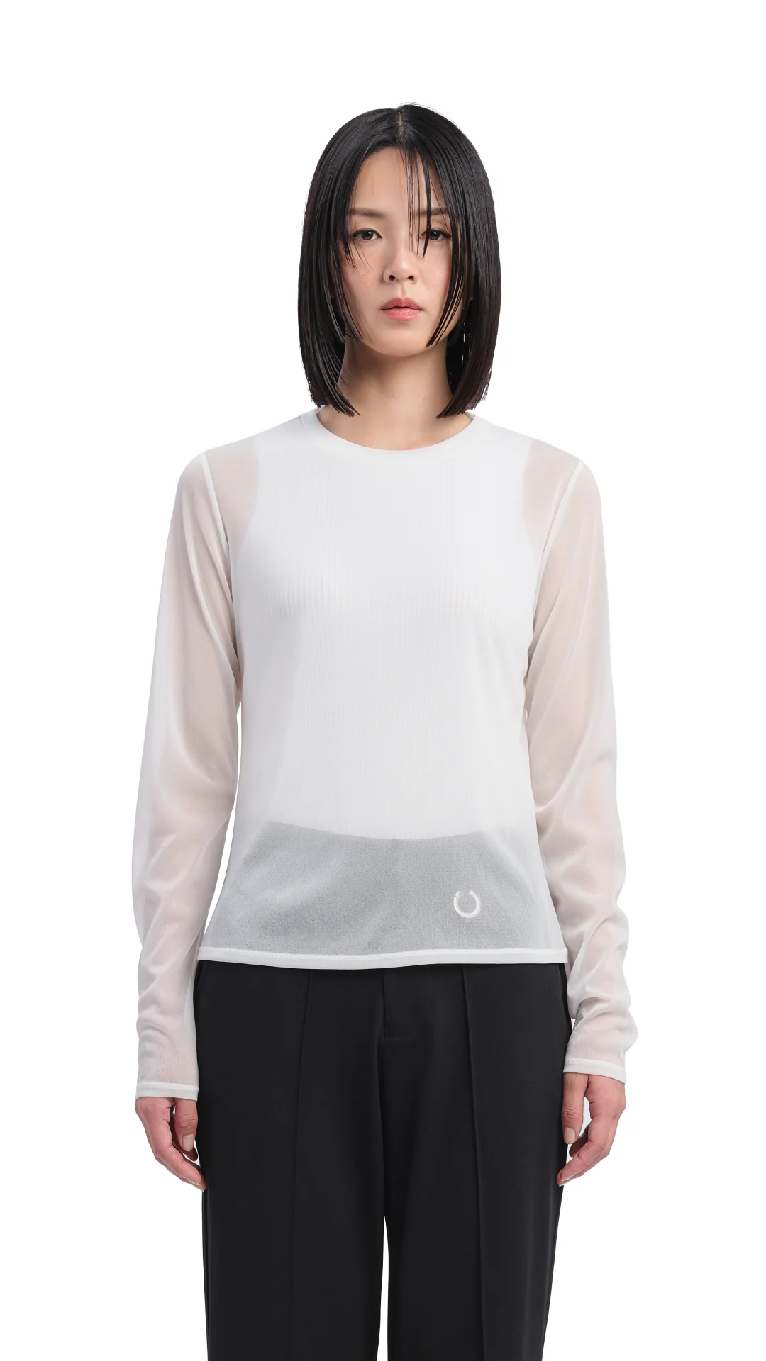 Mock-neck Sheer Top - Umamrii