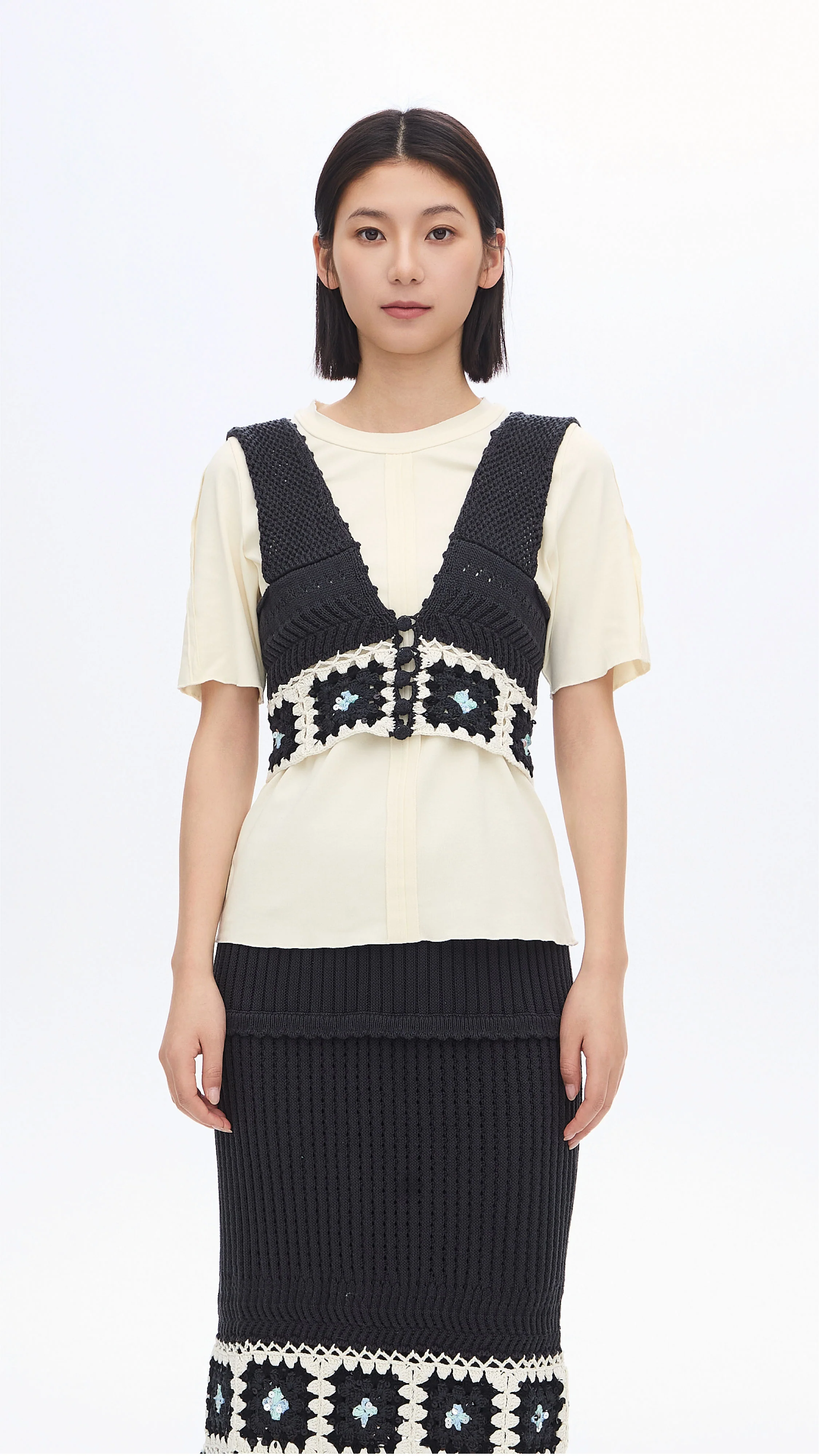 Beaded Knit Vest - Umamrii