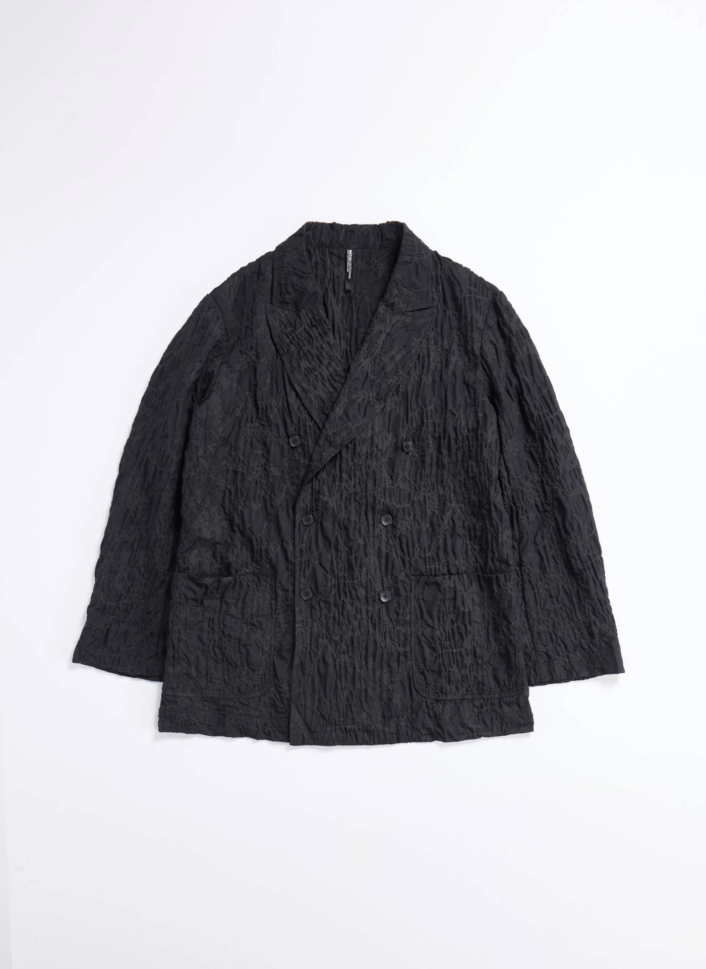 Embossed Fabric Double Breasted Blazer - Umamrii