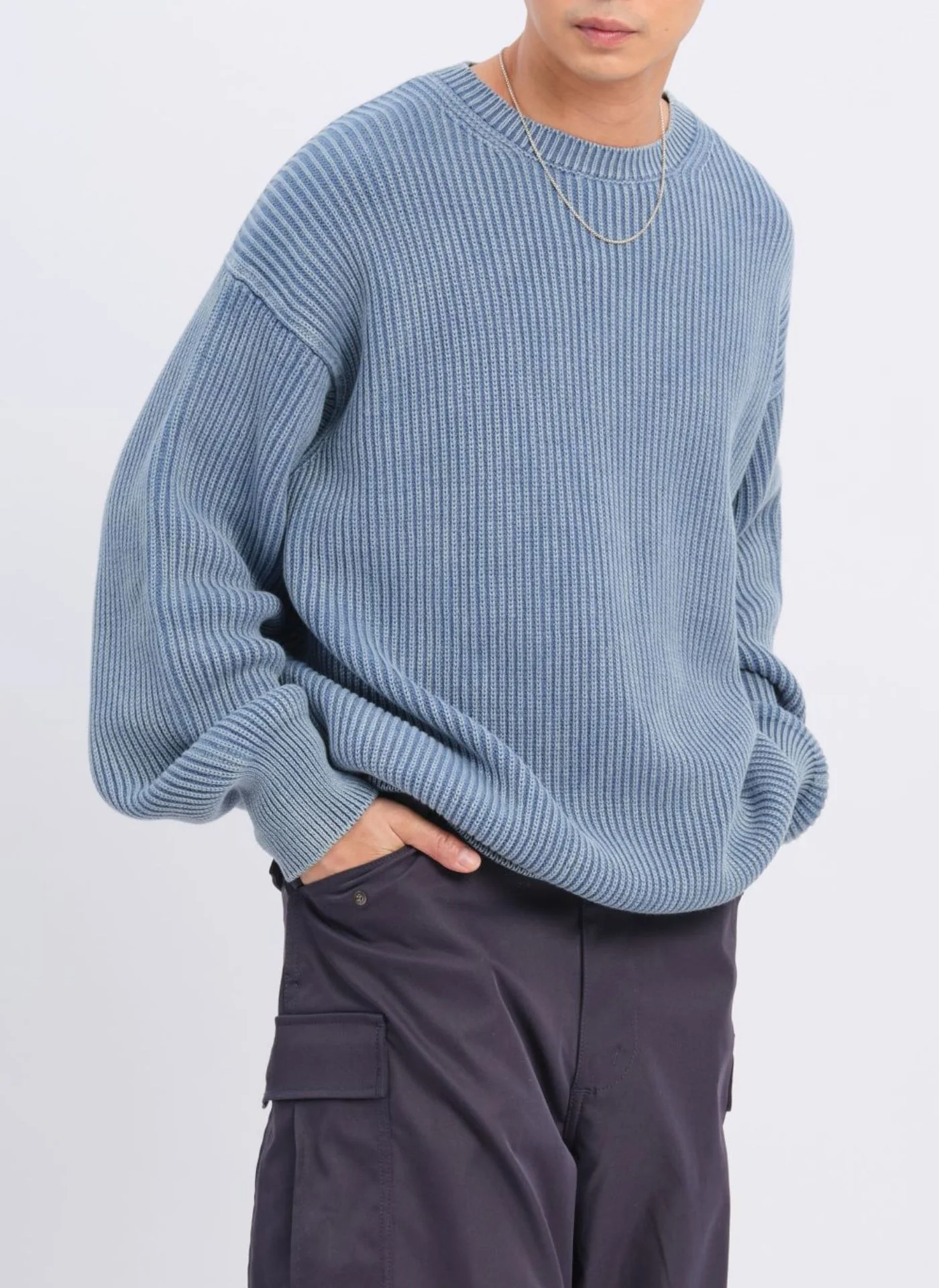 Heavy Washed Cotton Knitted Pullover - Umamrii
