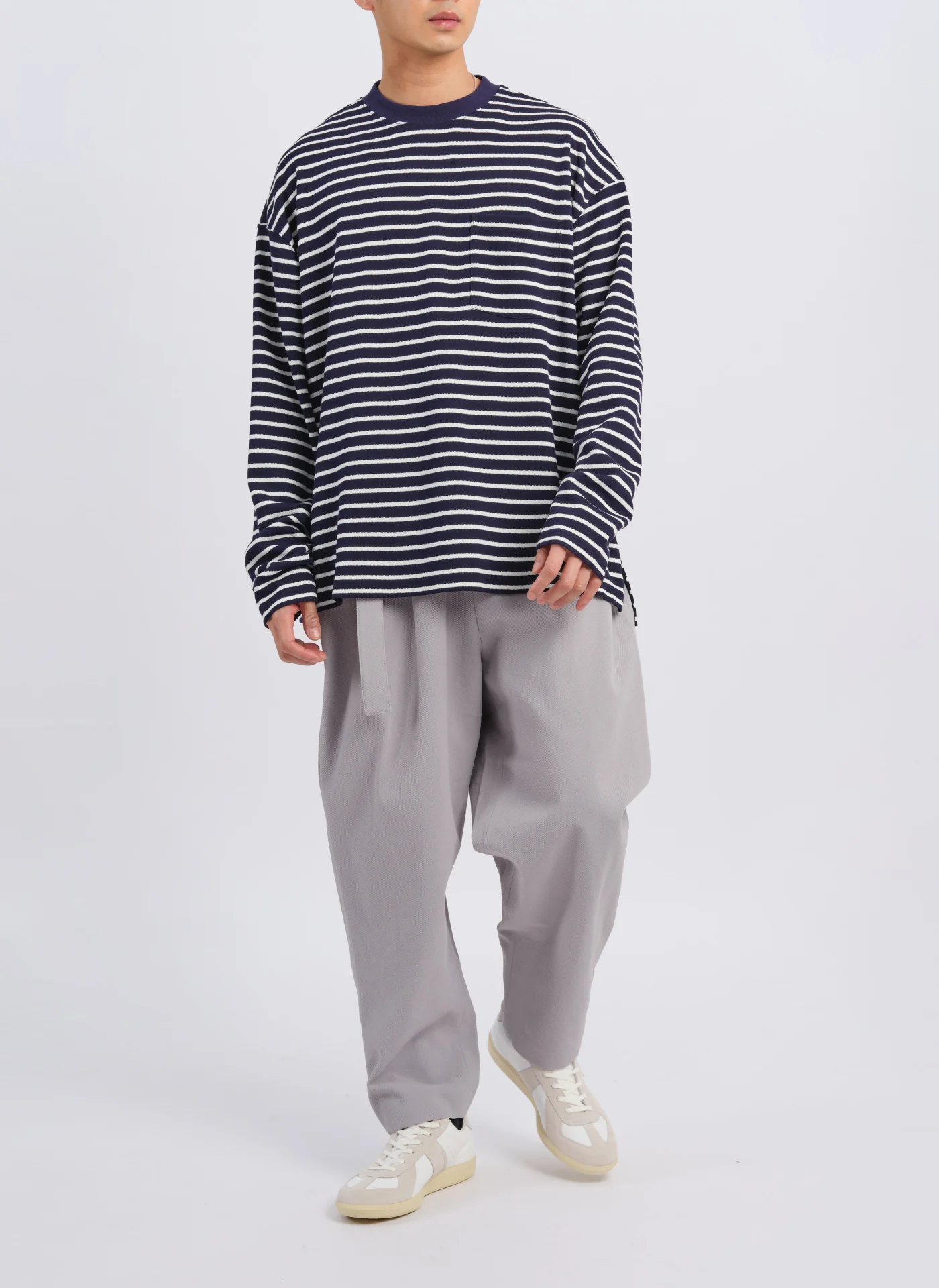 Jacquard Long Sleeves Border Top (T-06) - Umamrii