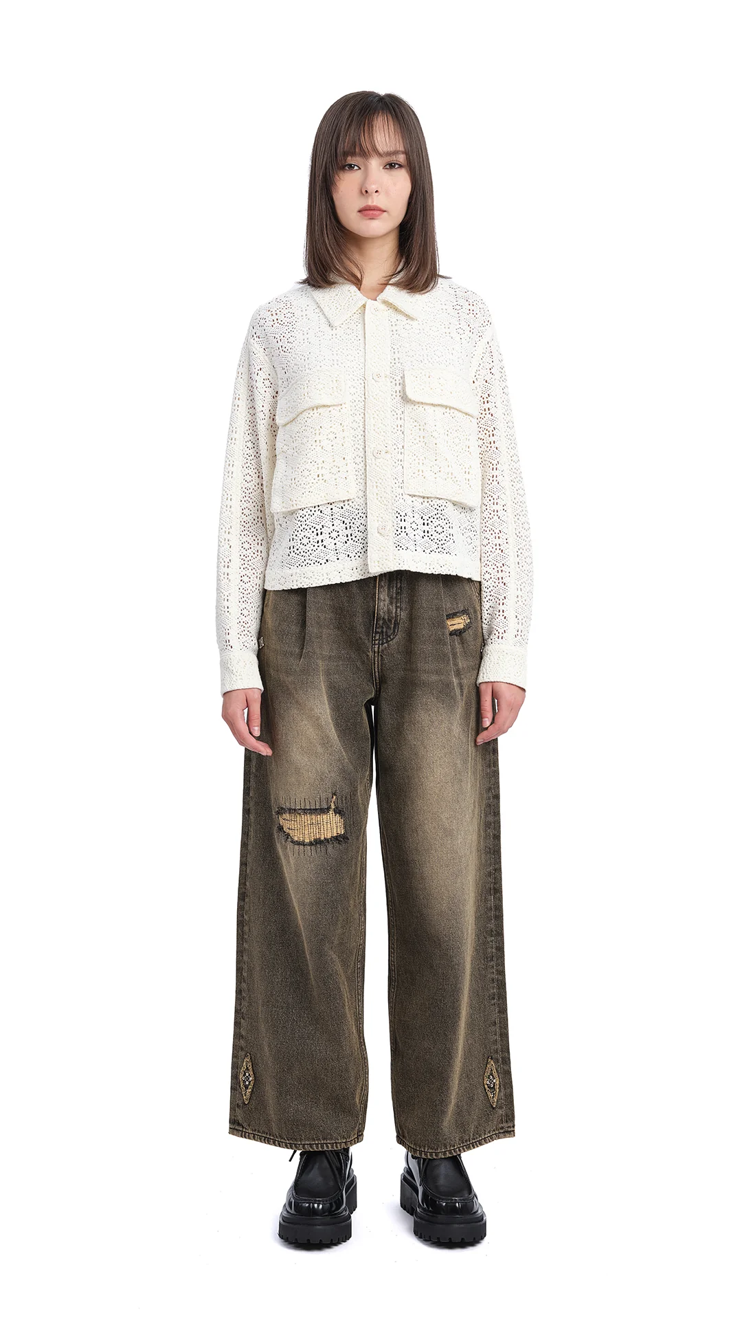 Soil Denim Studded Balloon Jeans - Umamrii