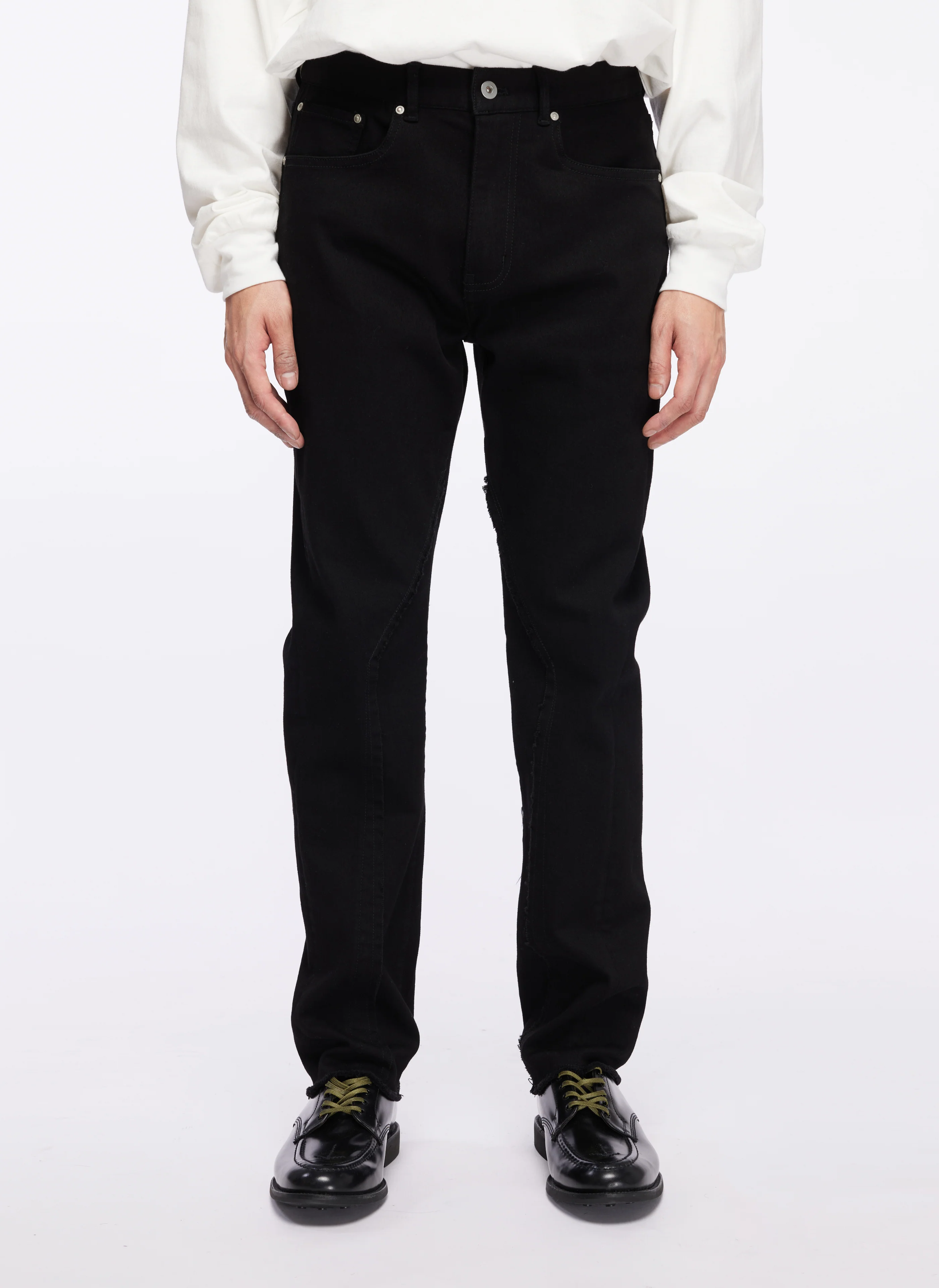 9.8oz Cotton Polyester Spandex Slit Jeans - Umamrii