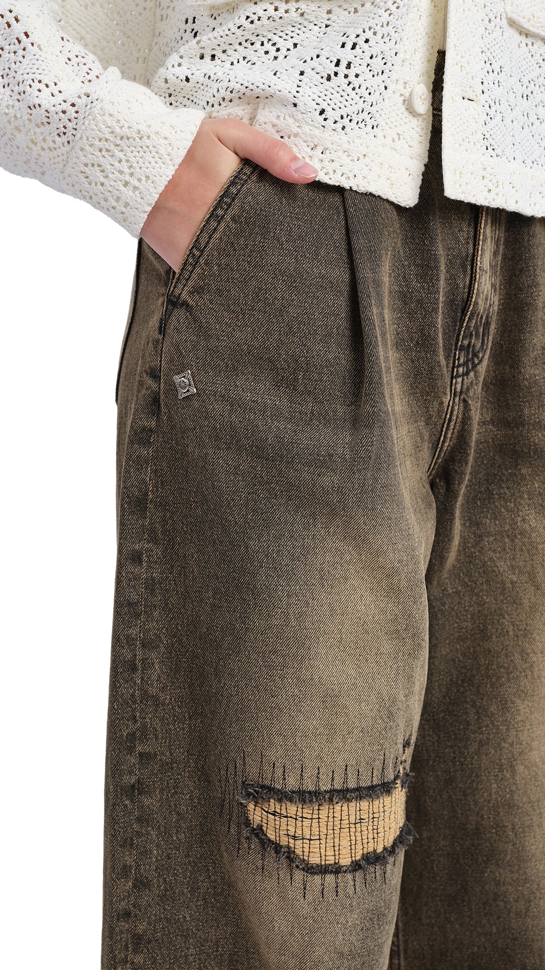 Soil Denim Studded Balloon Jeans - Umamrii