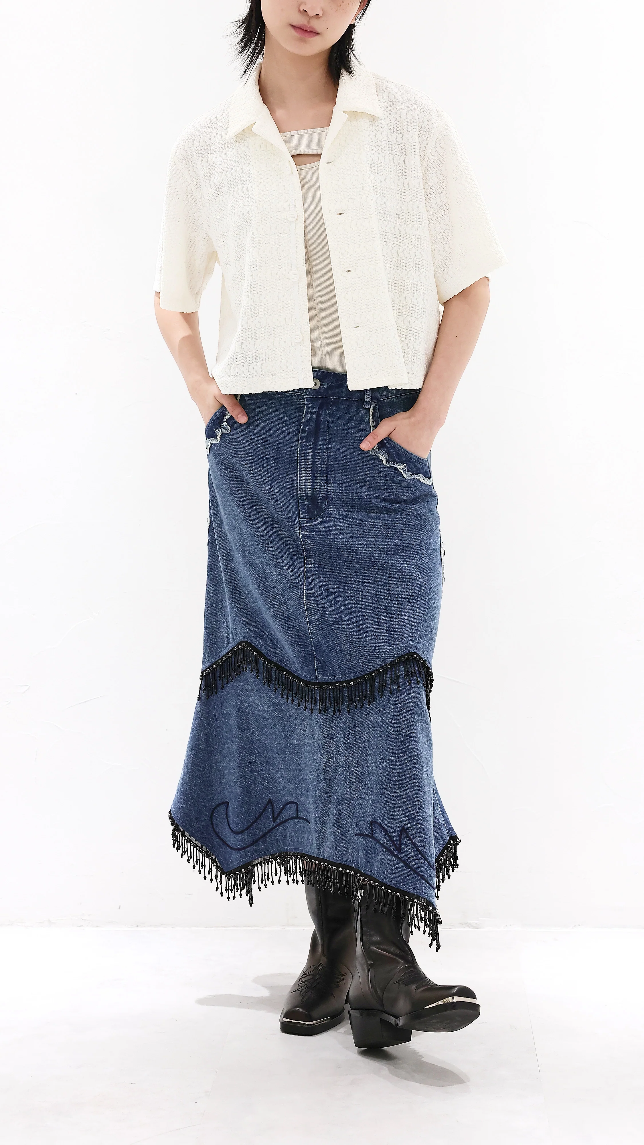 Polyester Open Collar Shirt - Umamrii