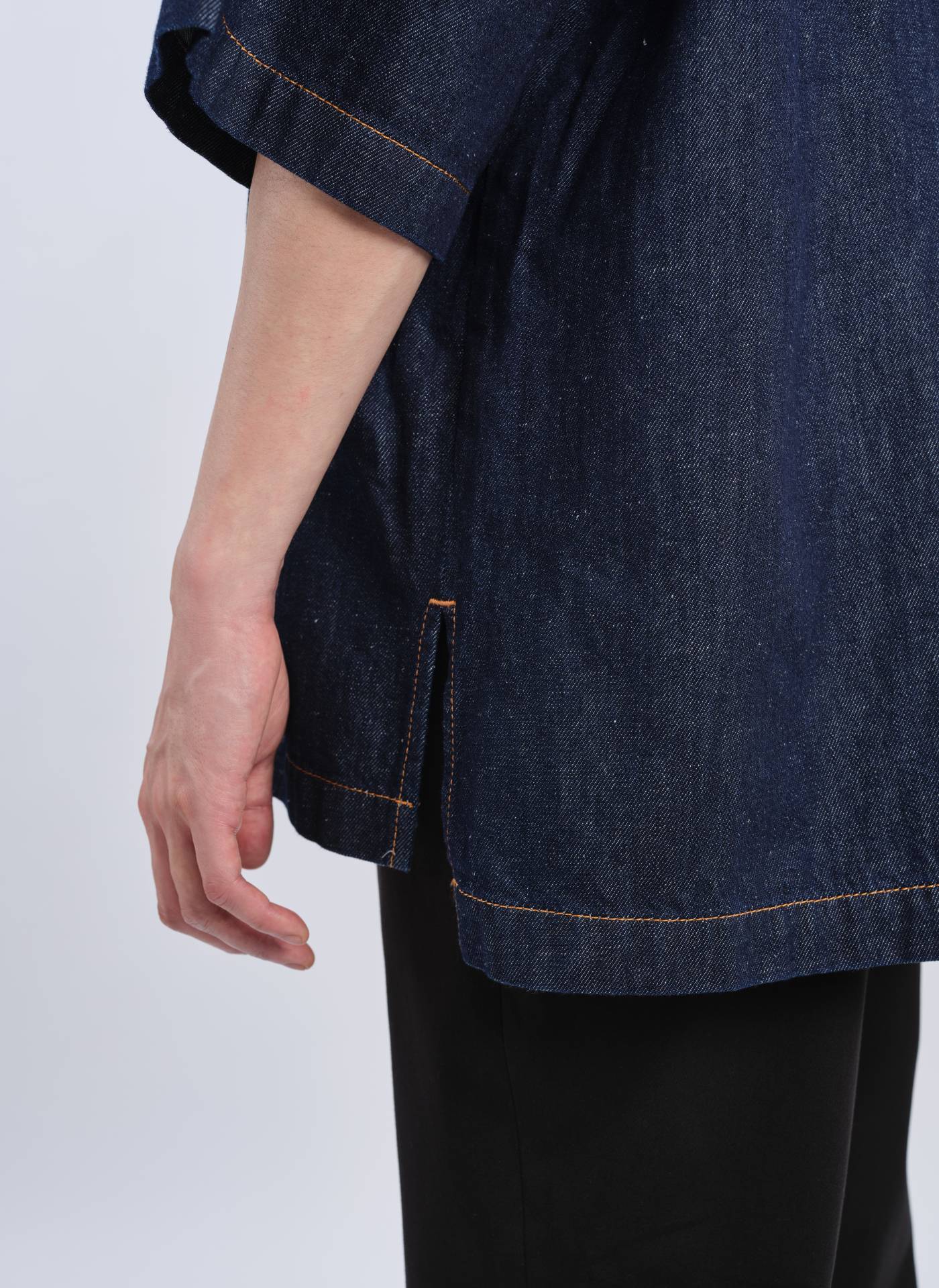 Indigo Cotton linen Denim Shirt Jacket - Umamrii