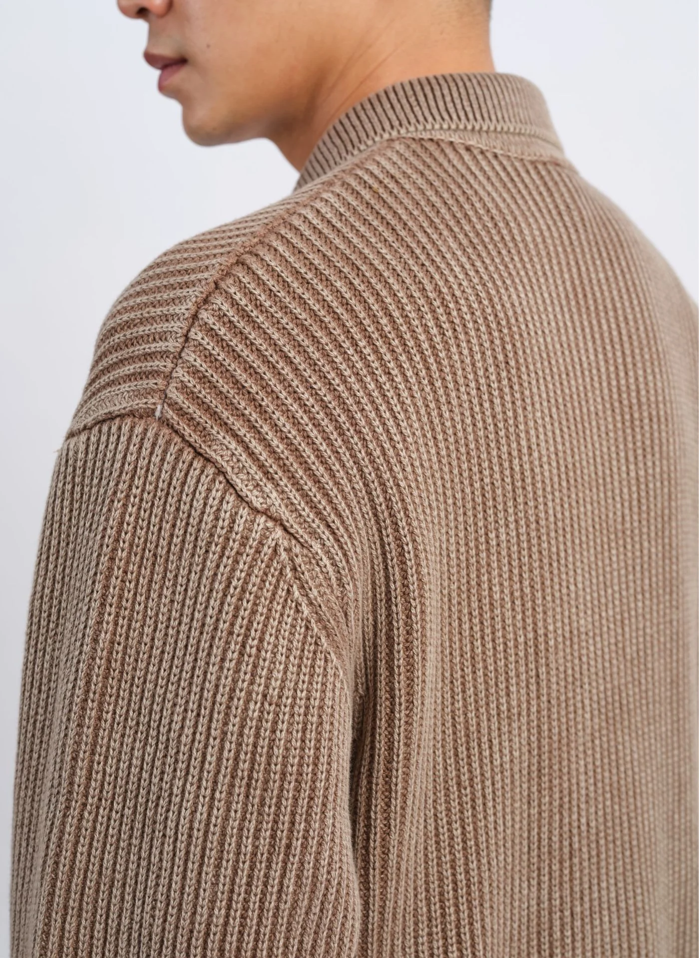 Heavy Washed Knitted Worker Jacket - Umamrii