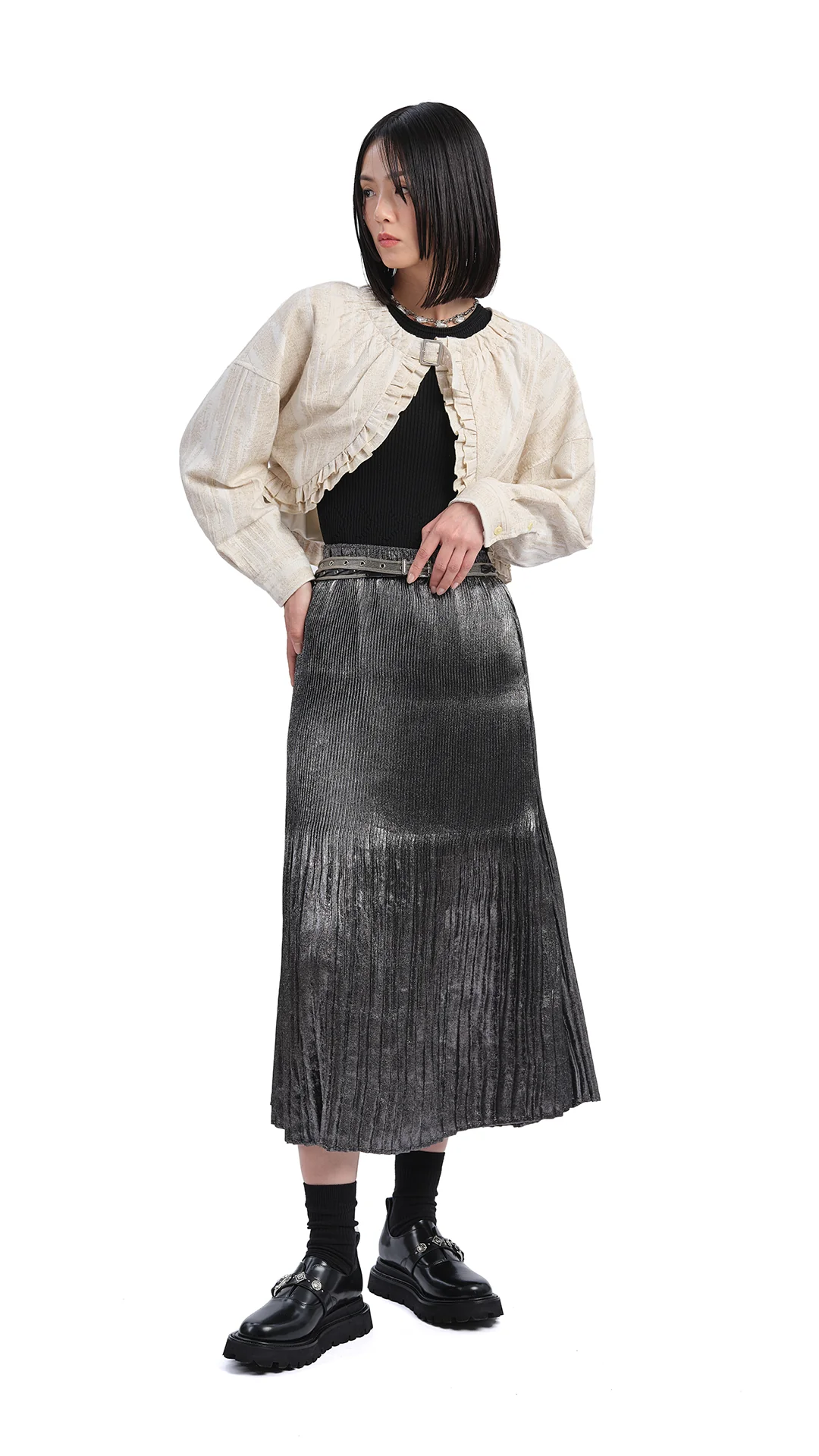 Cropped Ruffles Jacket - Umamrii