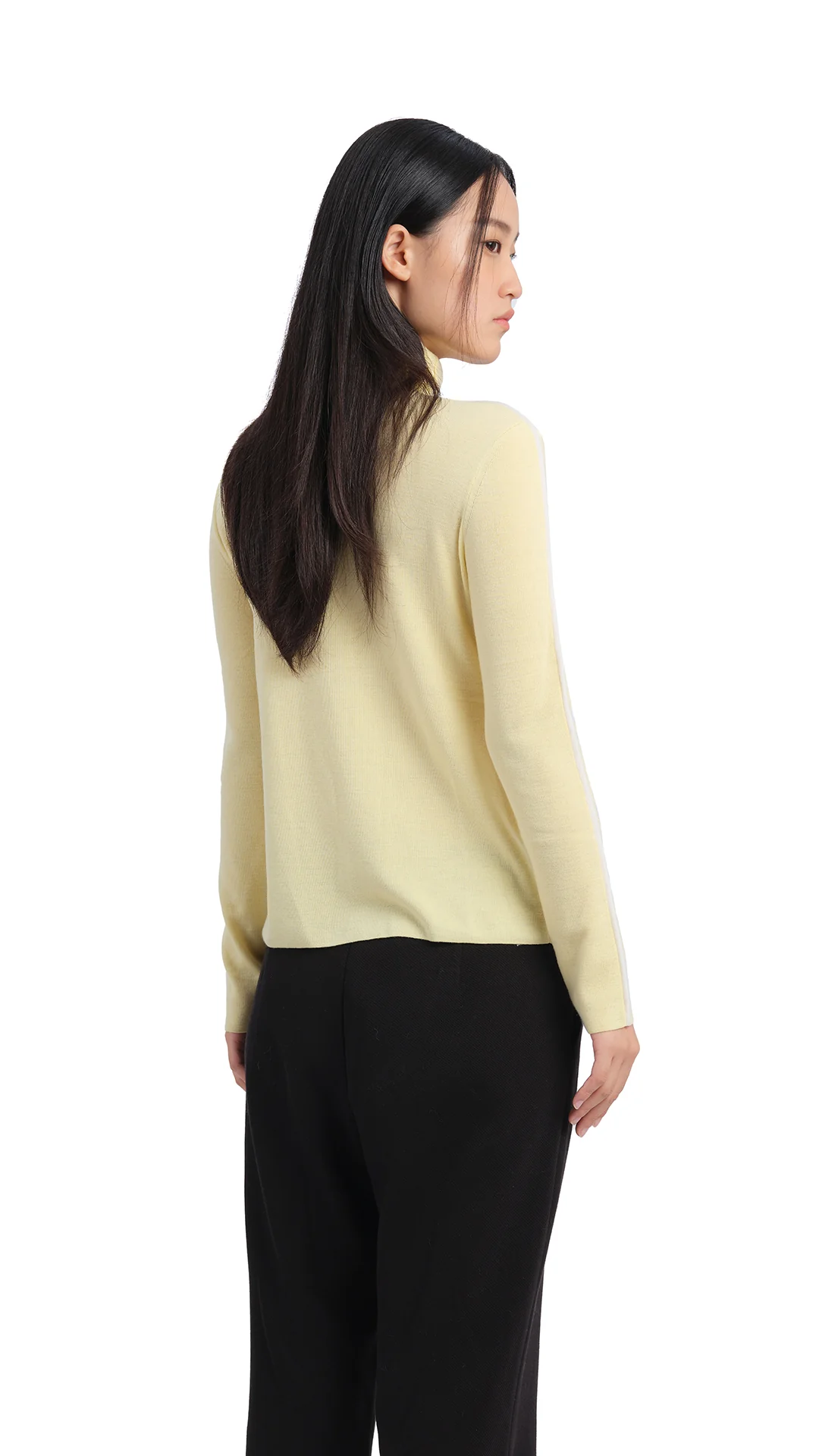 Contrast Trims Turtle Neck Top - Umamrii