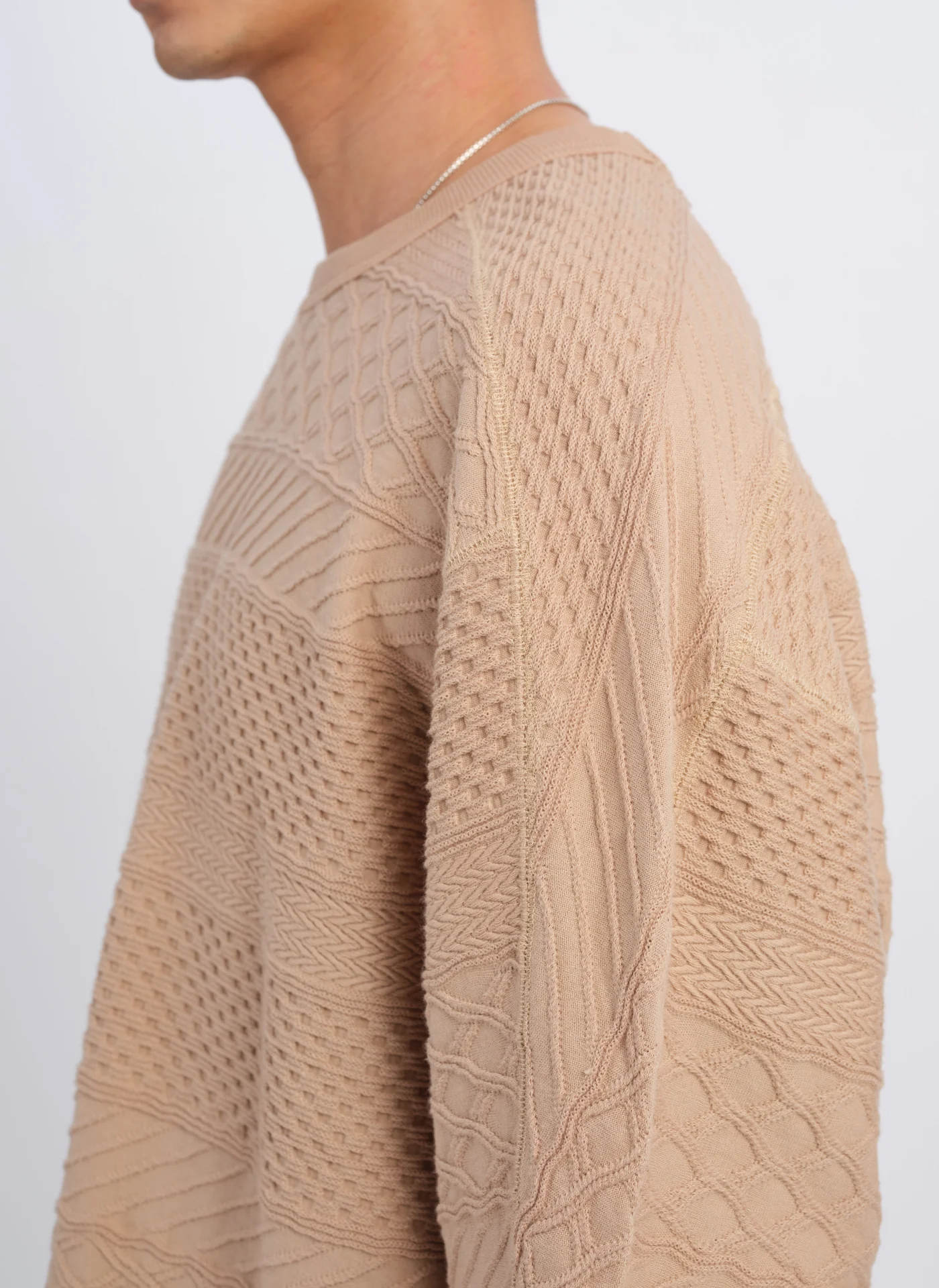 Cotton Jacquard Patchwork Tops - Umamrii