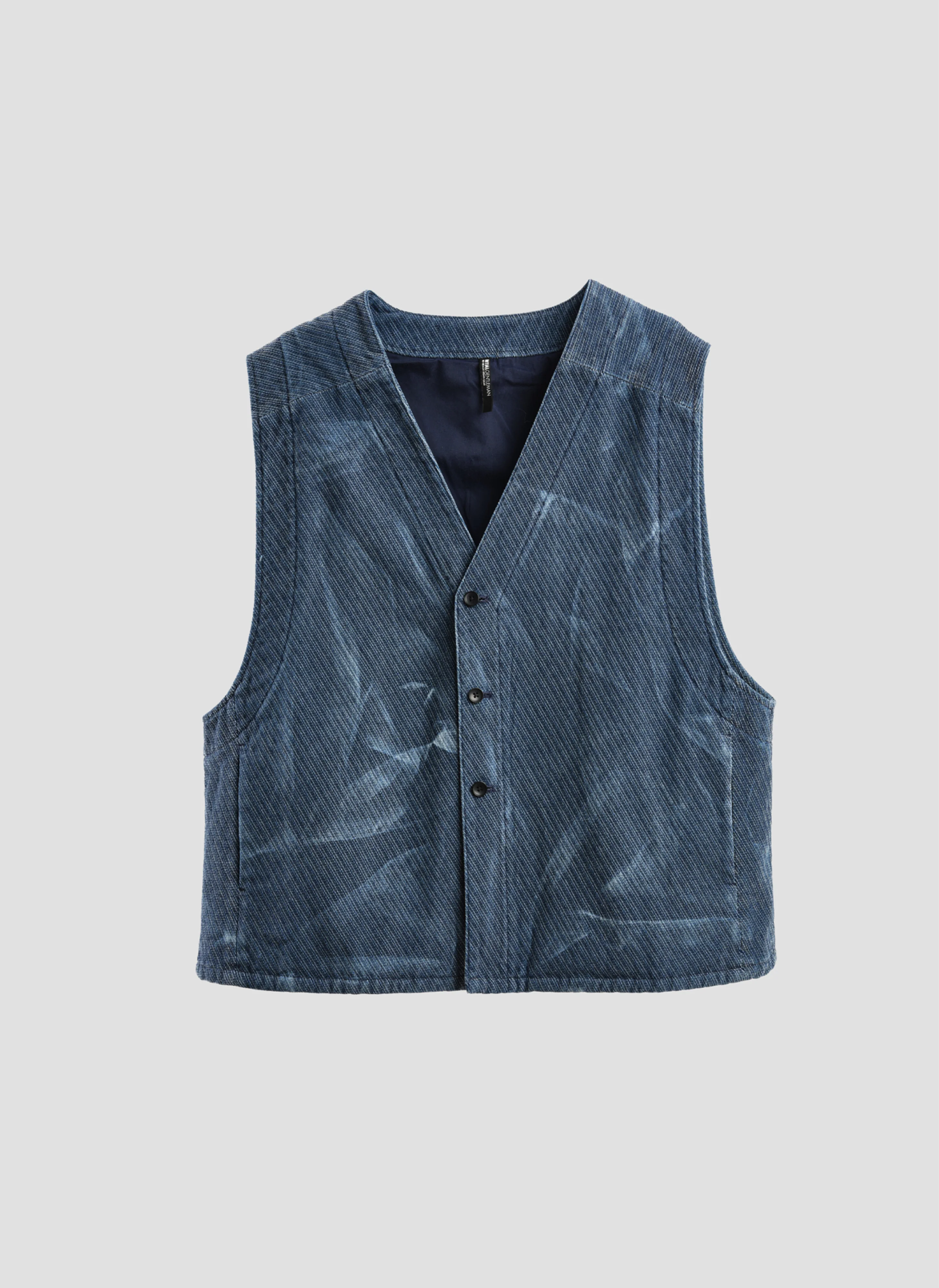 Indigo Cotton Polyester Jersey Waistcoat - Umamrii
