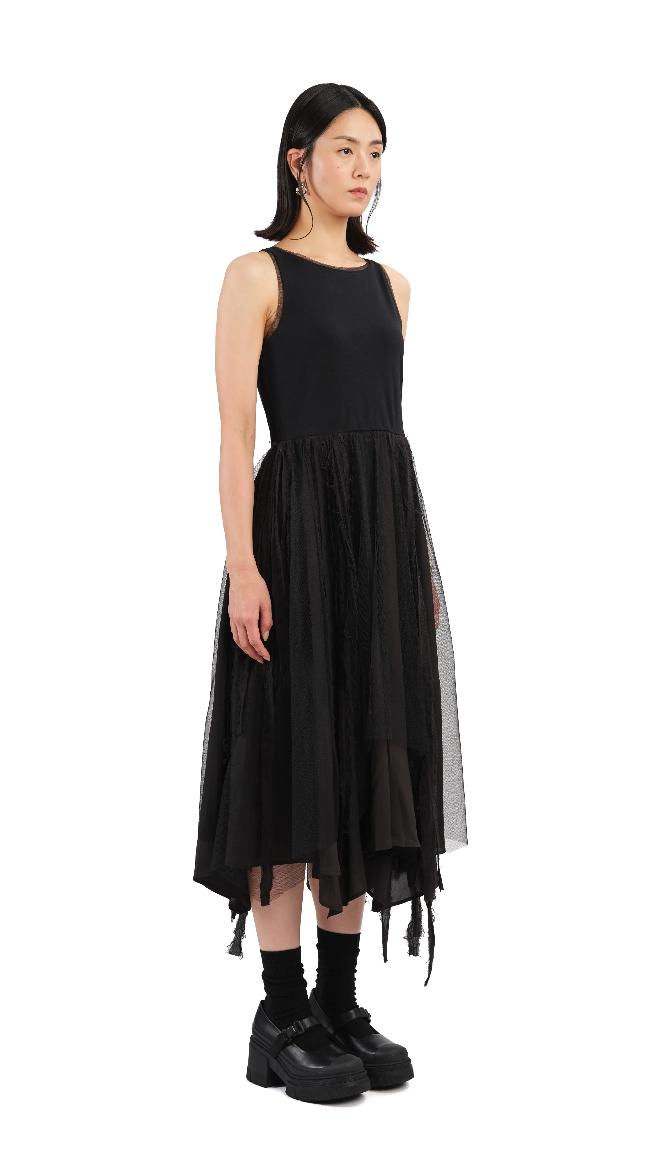 Mesh Patched Dress - Umamrii