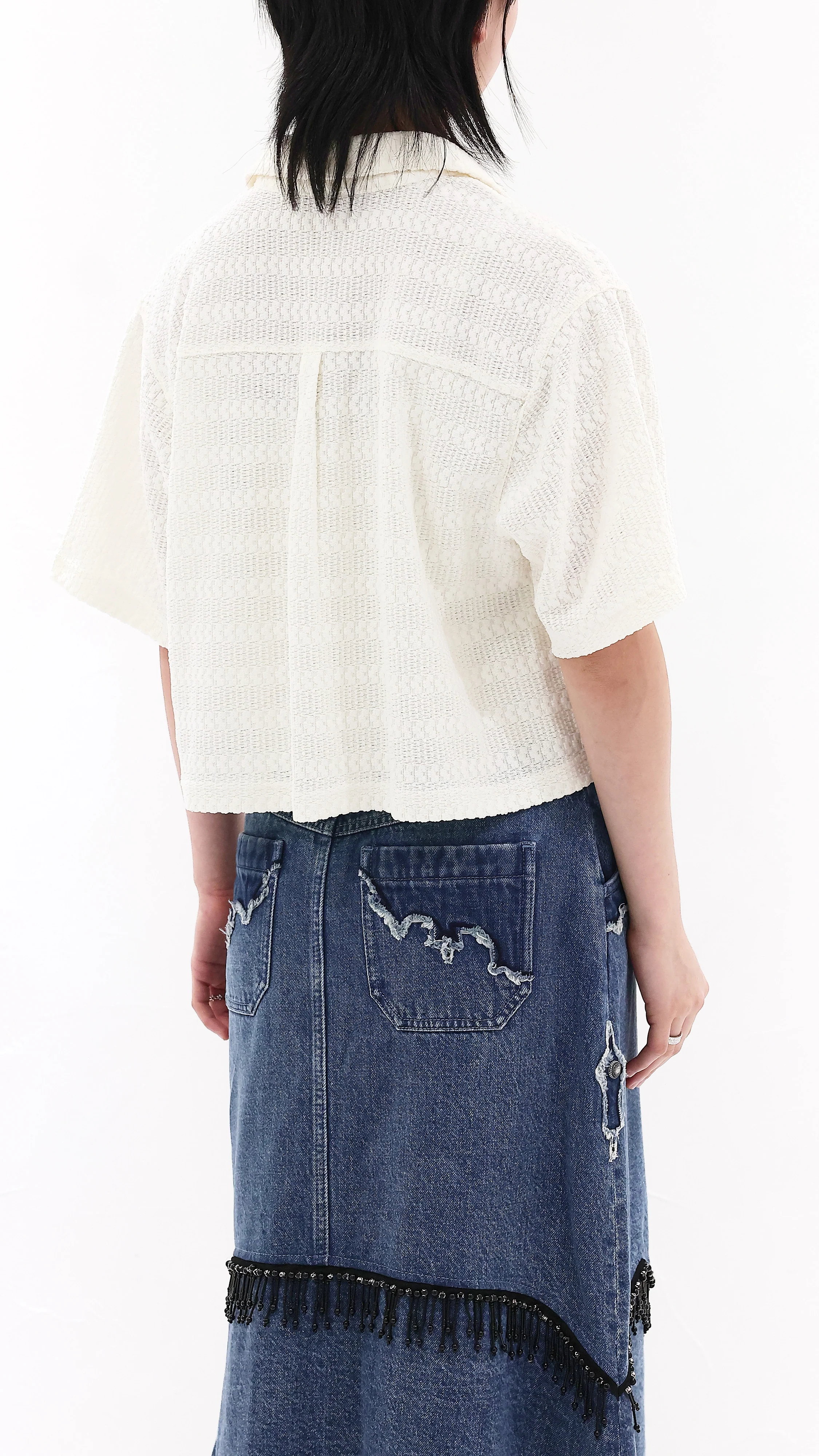 Polyester Open Collar Shirt - Umamrii