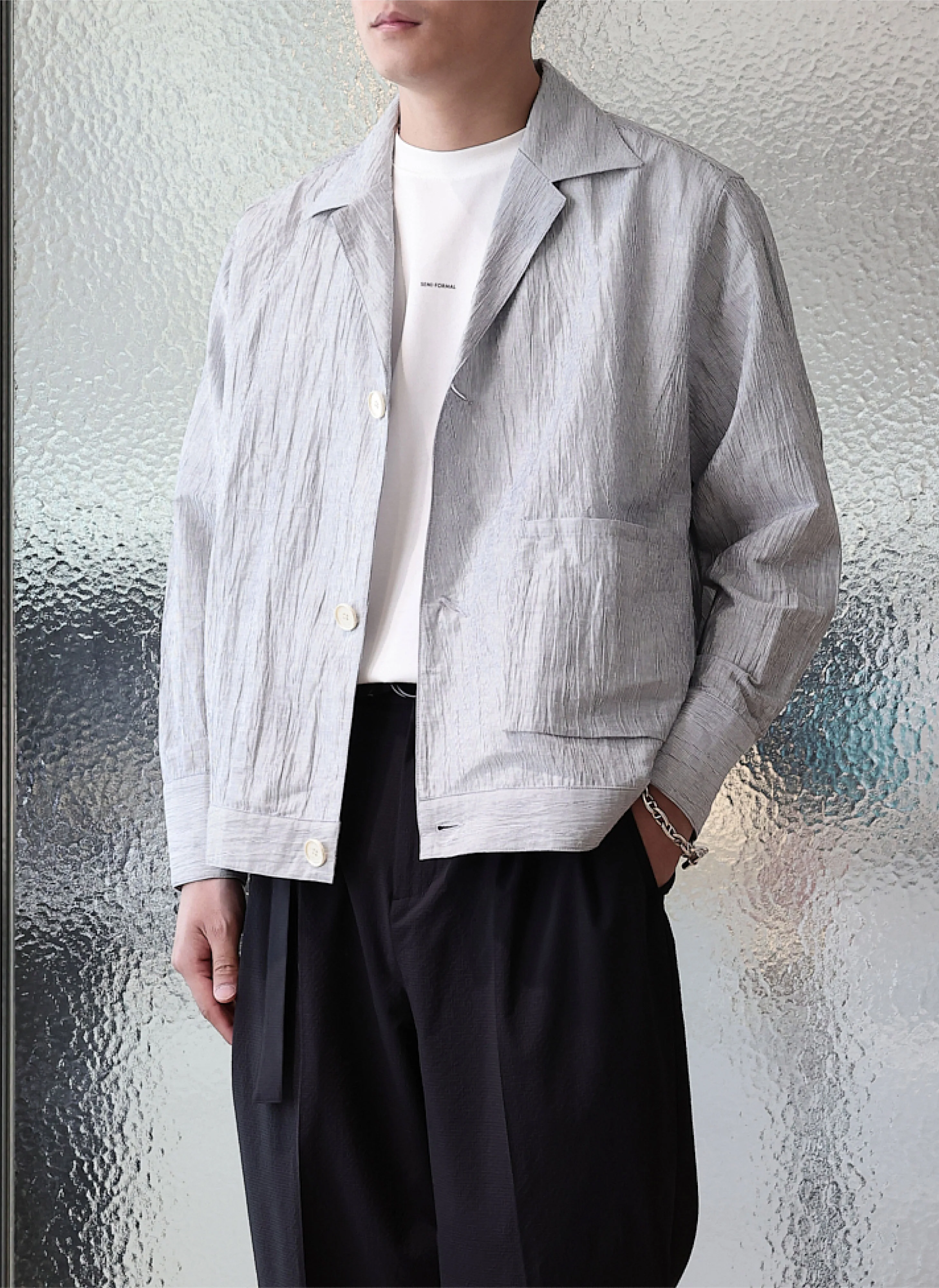 Hybrid Linen Shirt Trucker Jacket - Umamrii