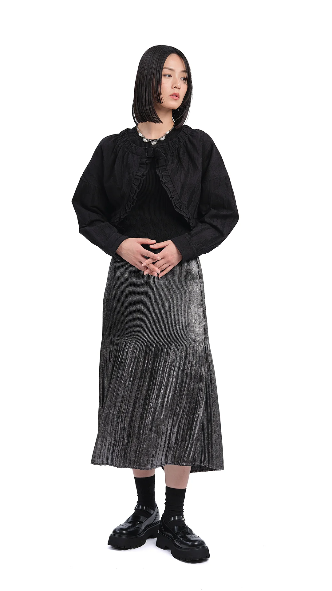 Cropped Ruffles Jacket - Umamrii