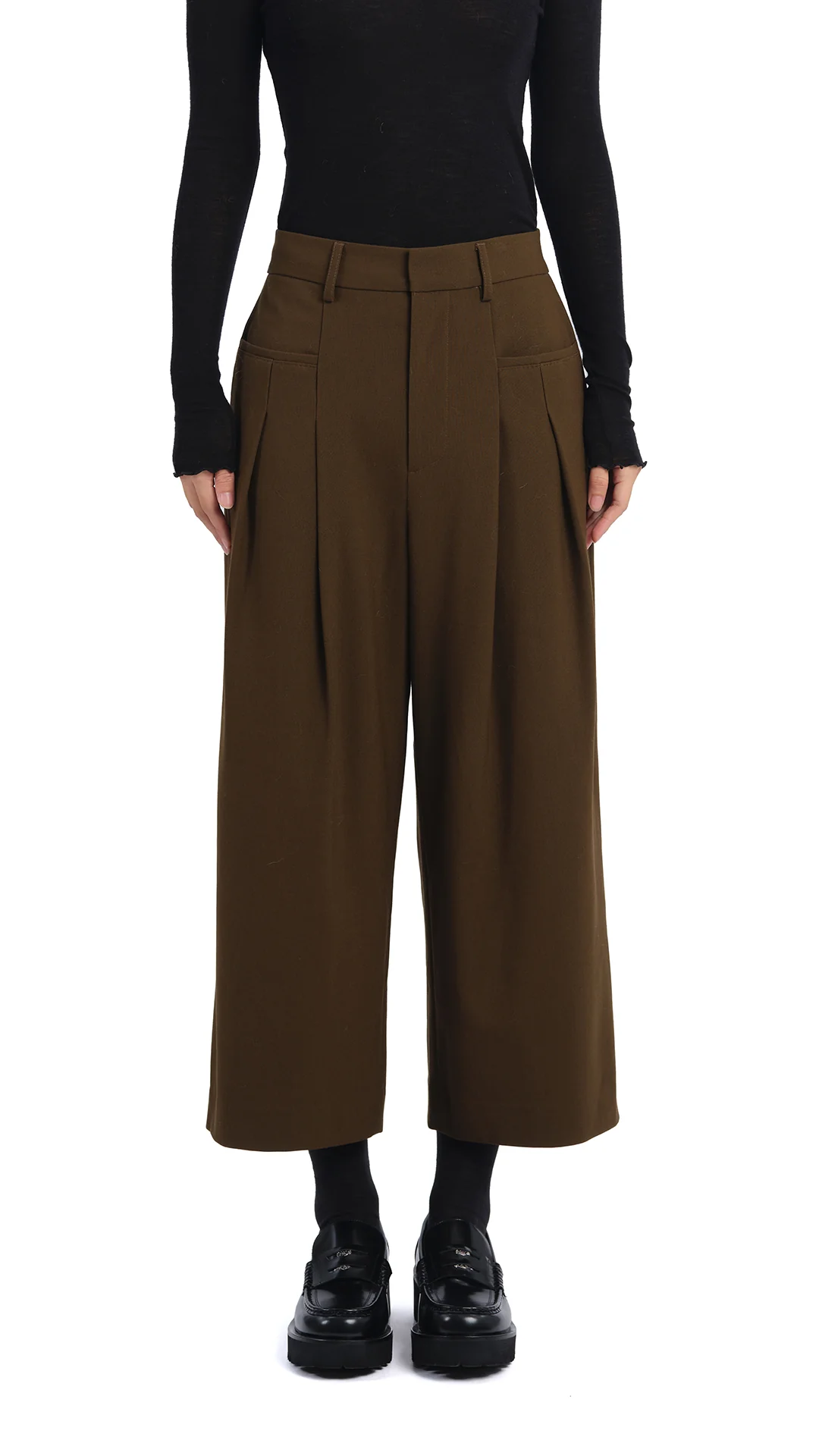 Wide-Leg Ankle Pants - Umamrii