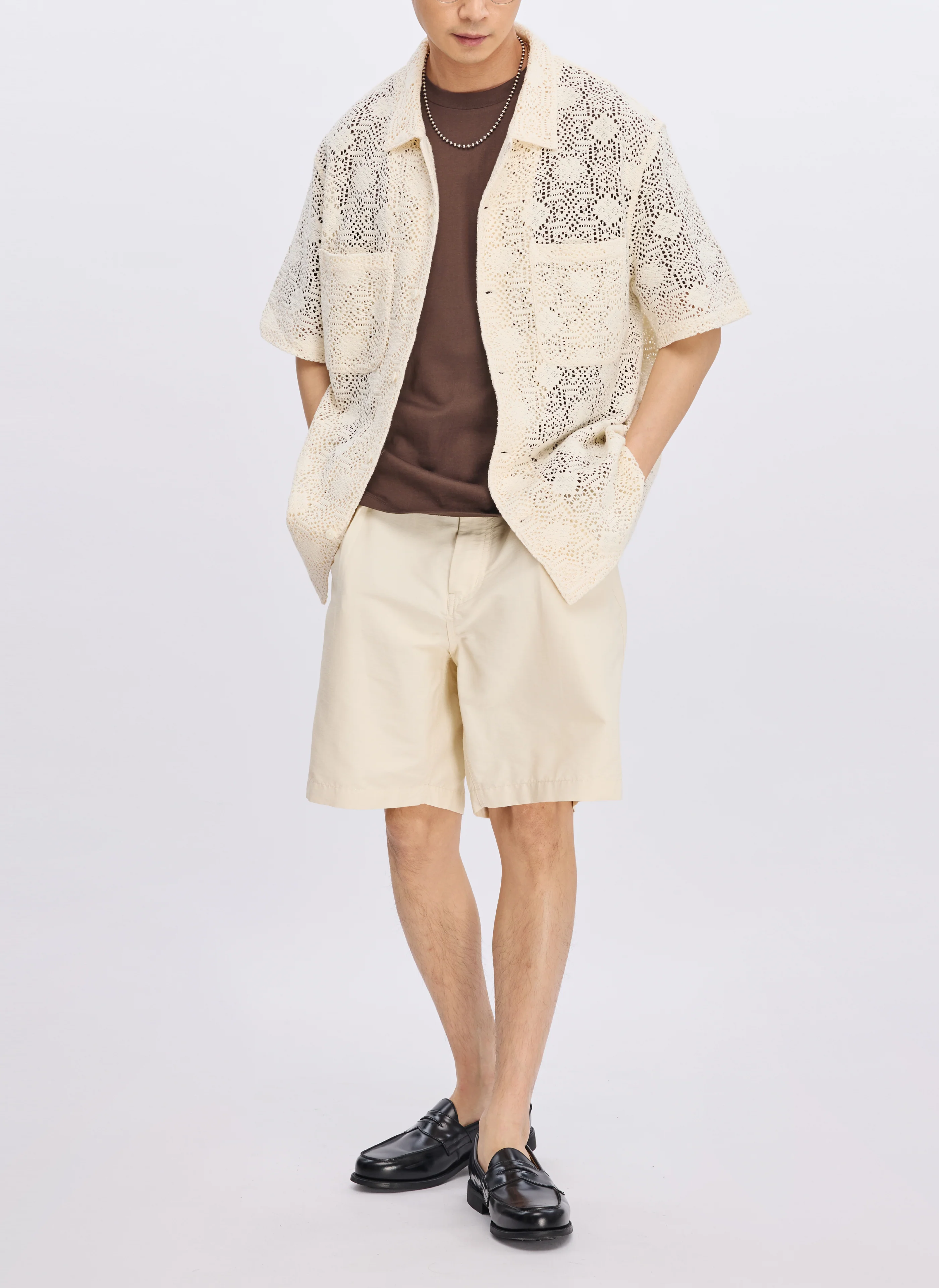 Cotton Nylon Pleated Shorts - Umamrii