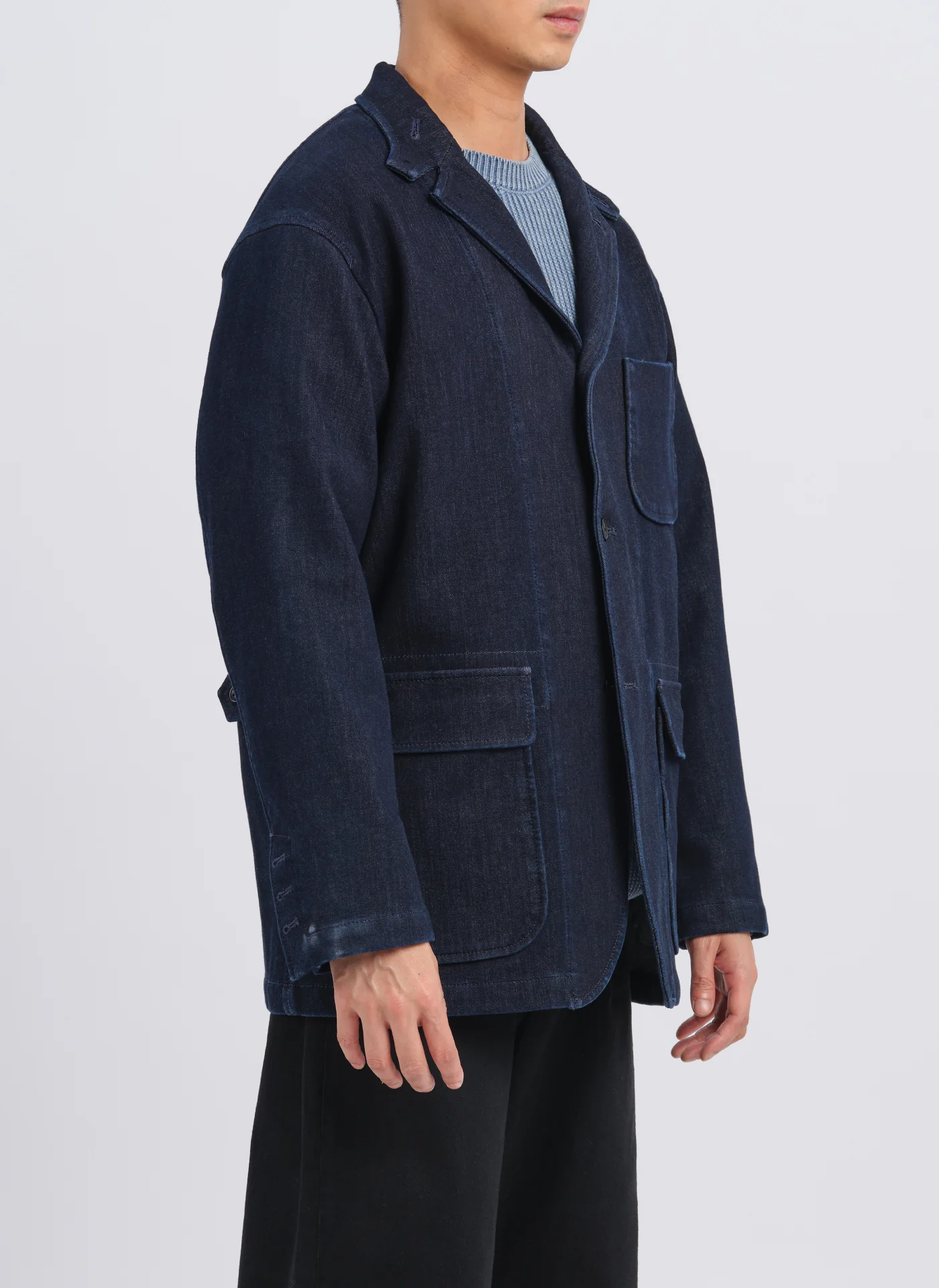 3D Printing Down Denim Fabric Soft Worker Blazer - Umamrii