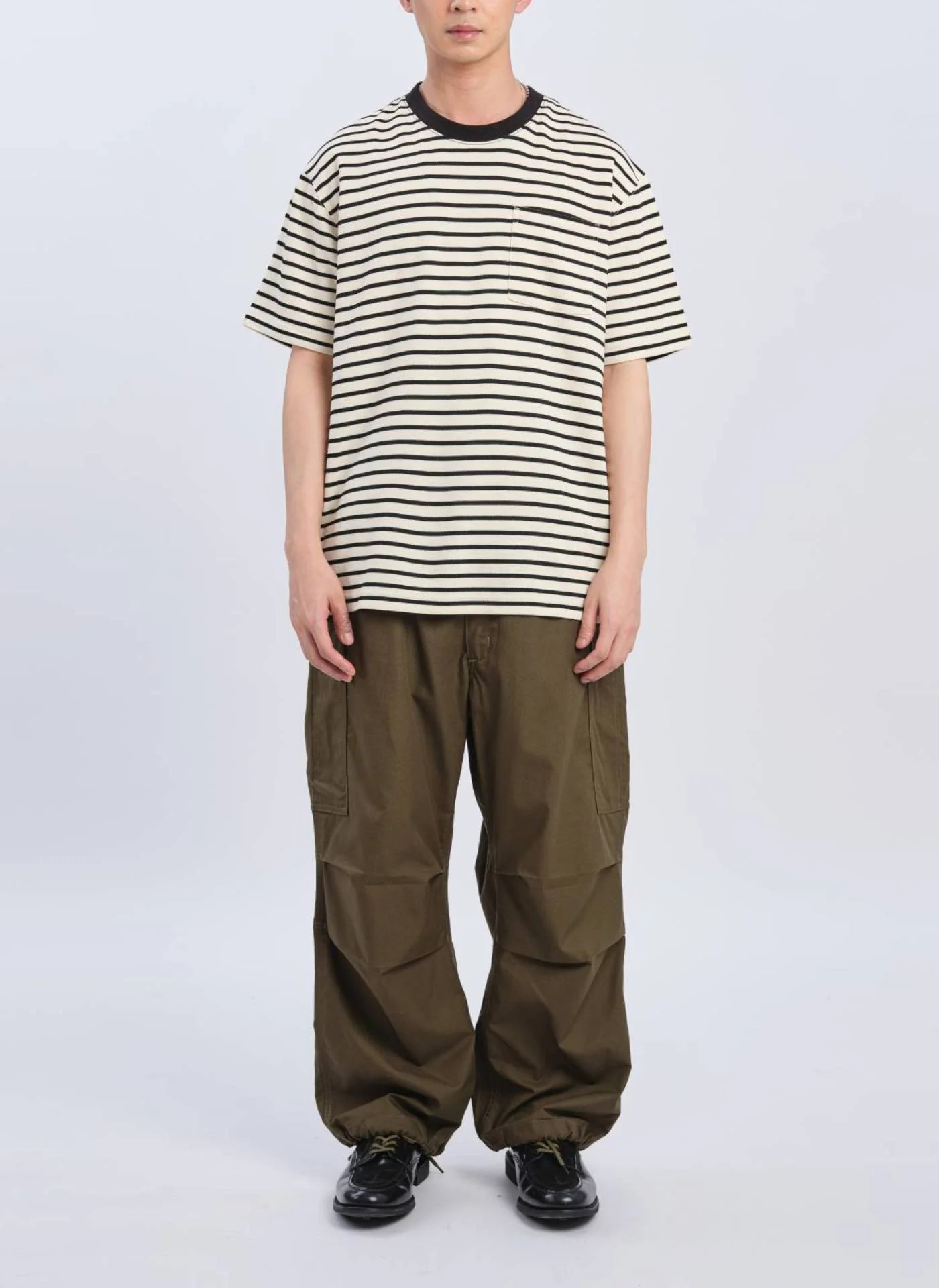 Jacquard Short Sleeves Border Top (T03) - Umamrii