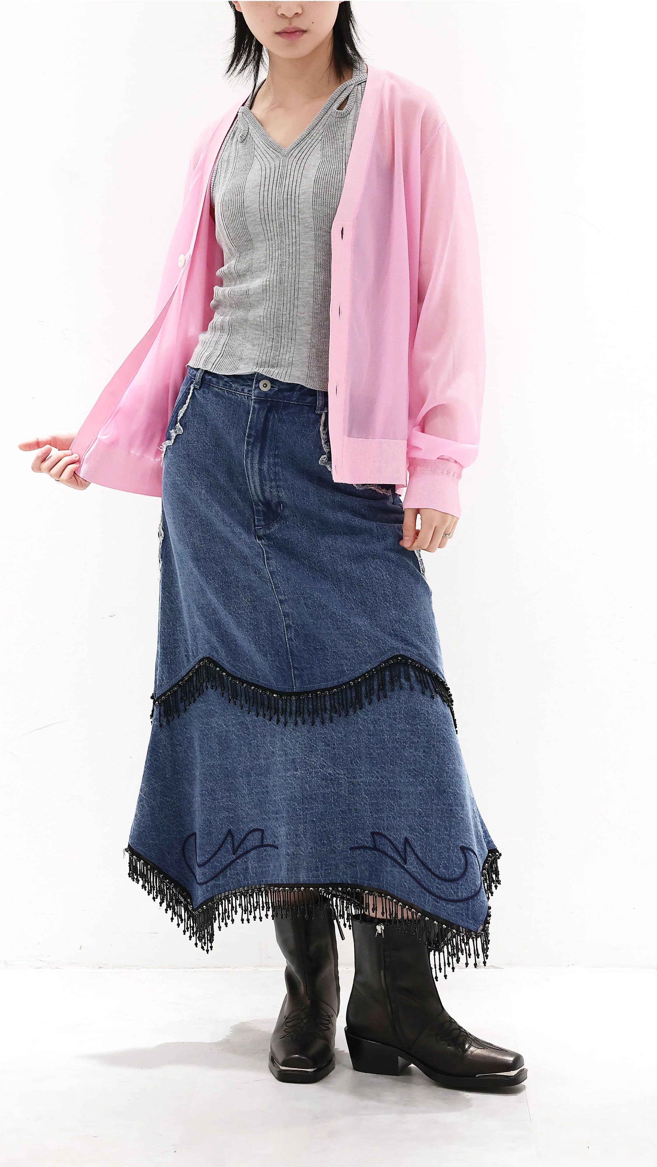 Cropped Sheer Cardigan - Umamrii