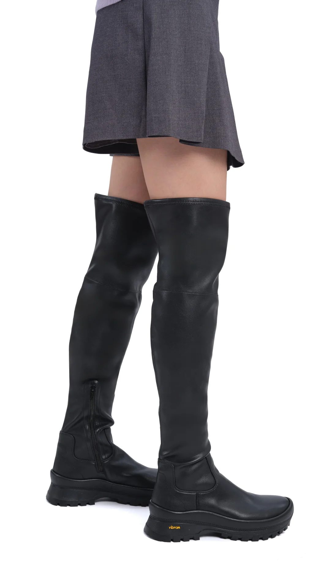 Thigh-High Faux Leather Boots - Umamrii