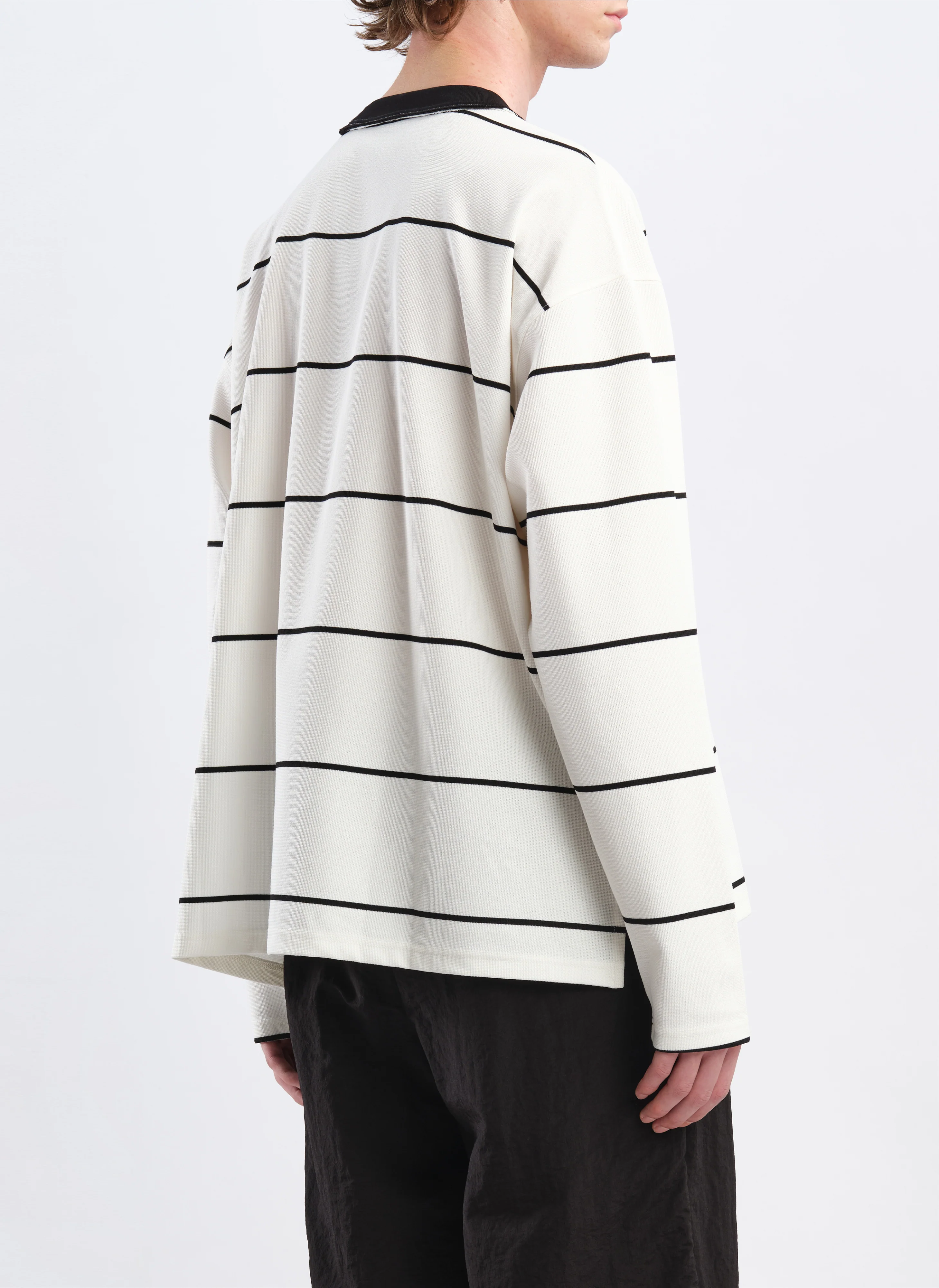 Jacquard Long Sleeves Border Top - Umamrii