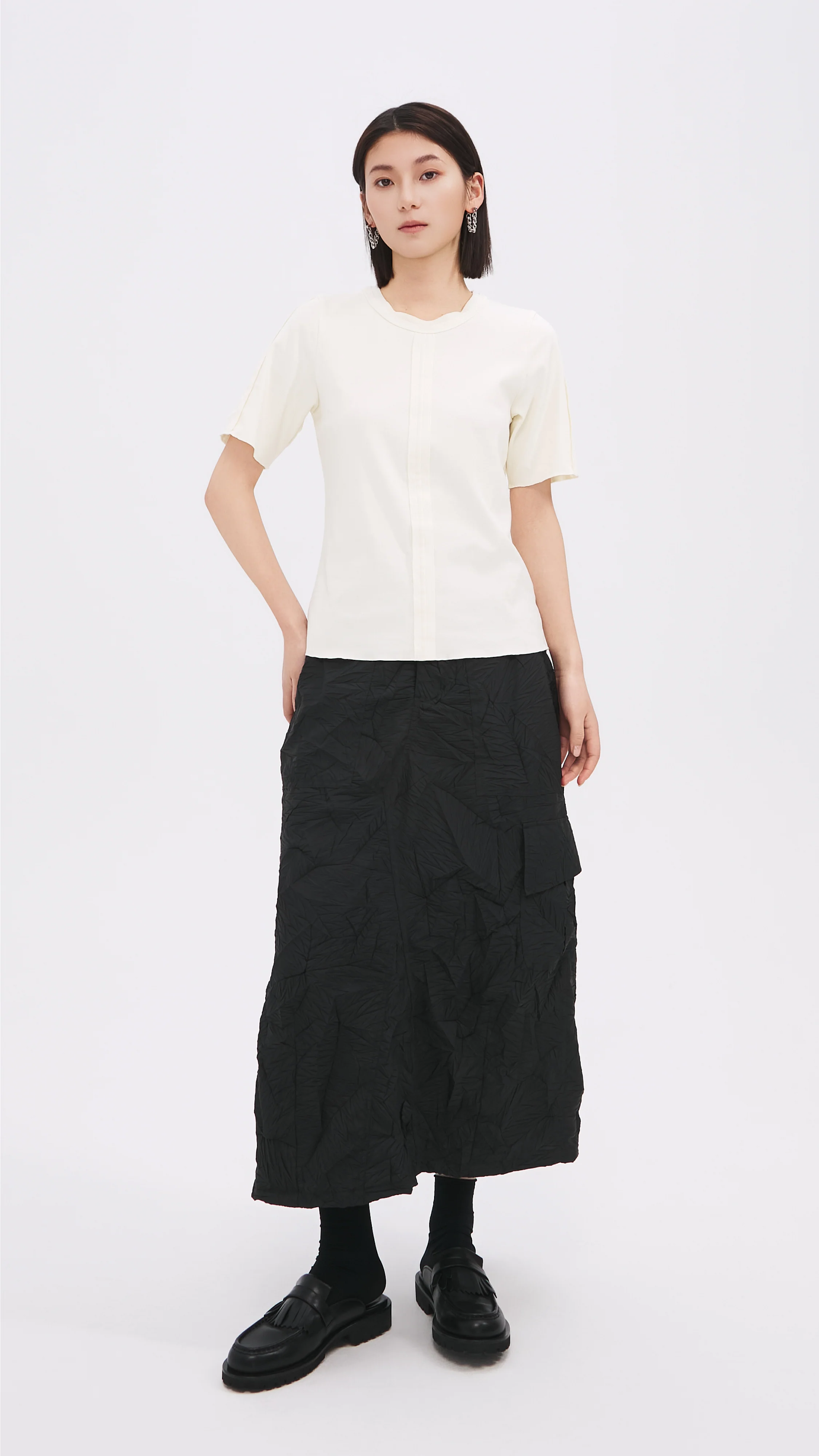Distort Pleated Military Skirt - Umamrii