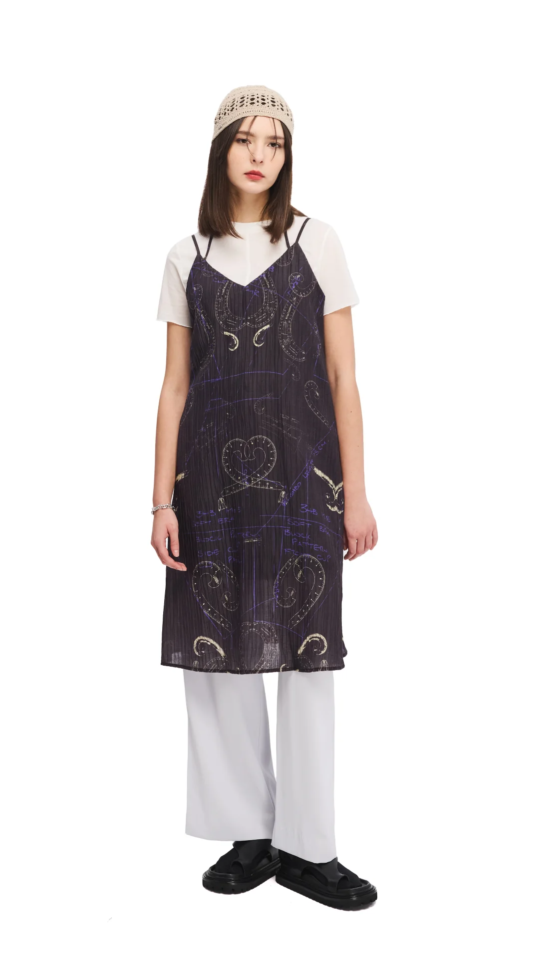 French Curve Ruler Placement Print Slip Dress - Umamrii