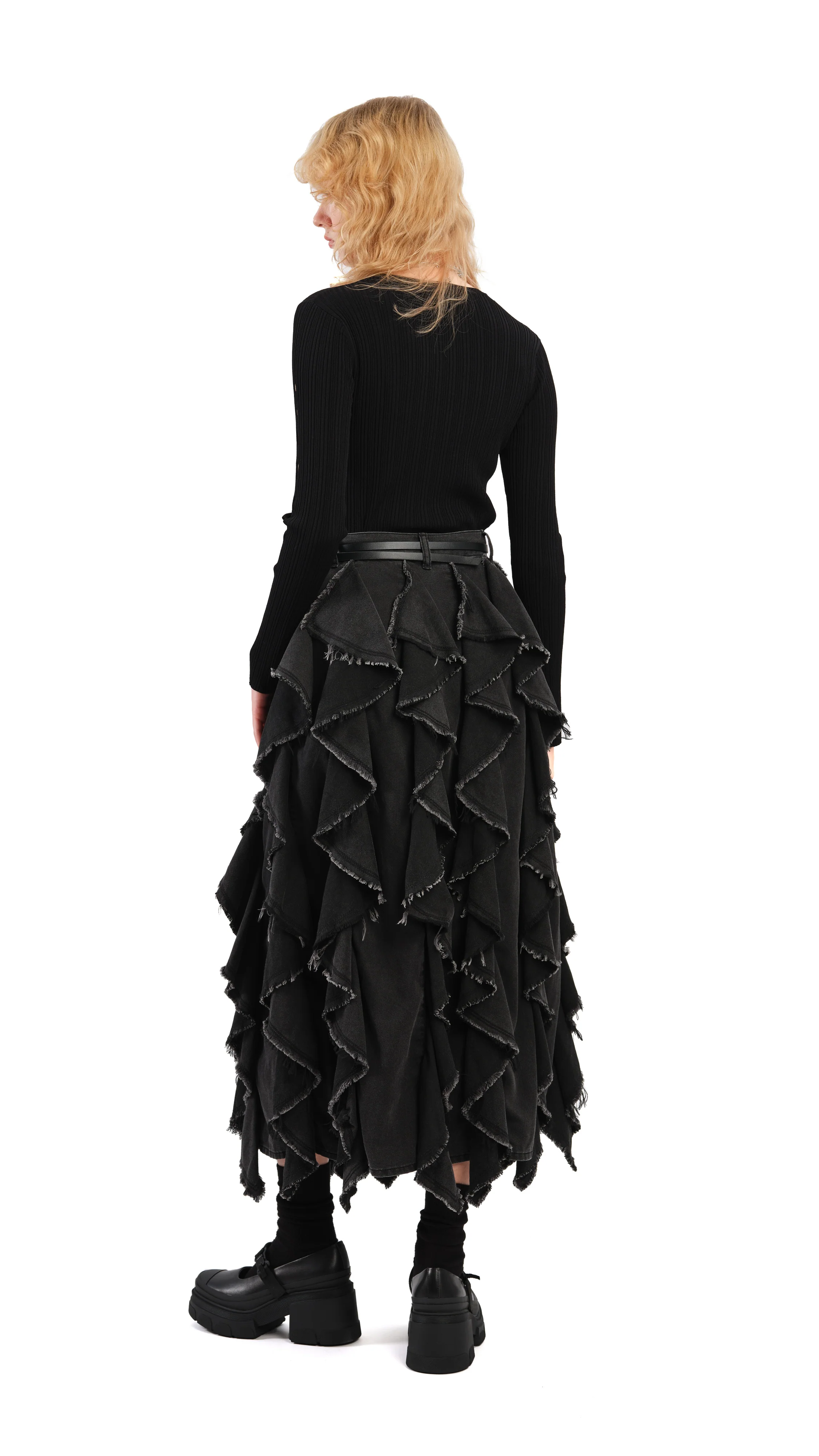 Ruffles Denim Skirt - Umamrii