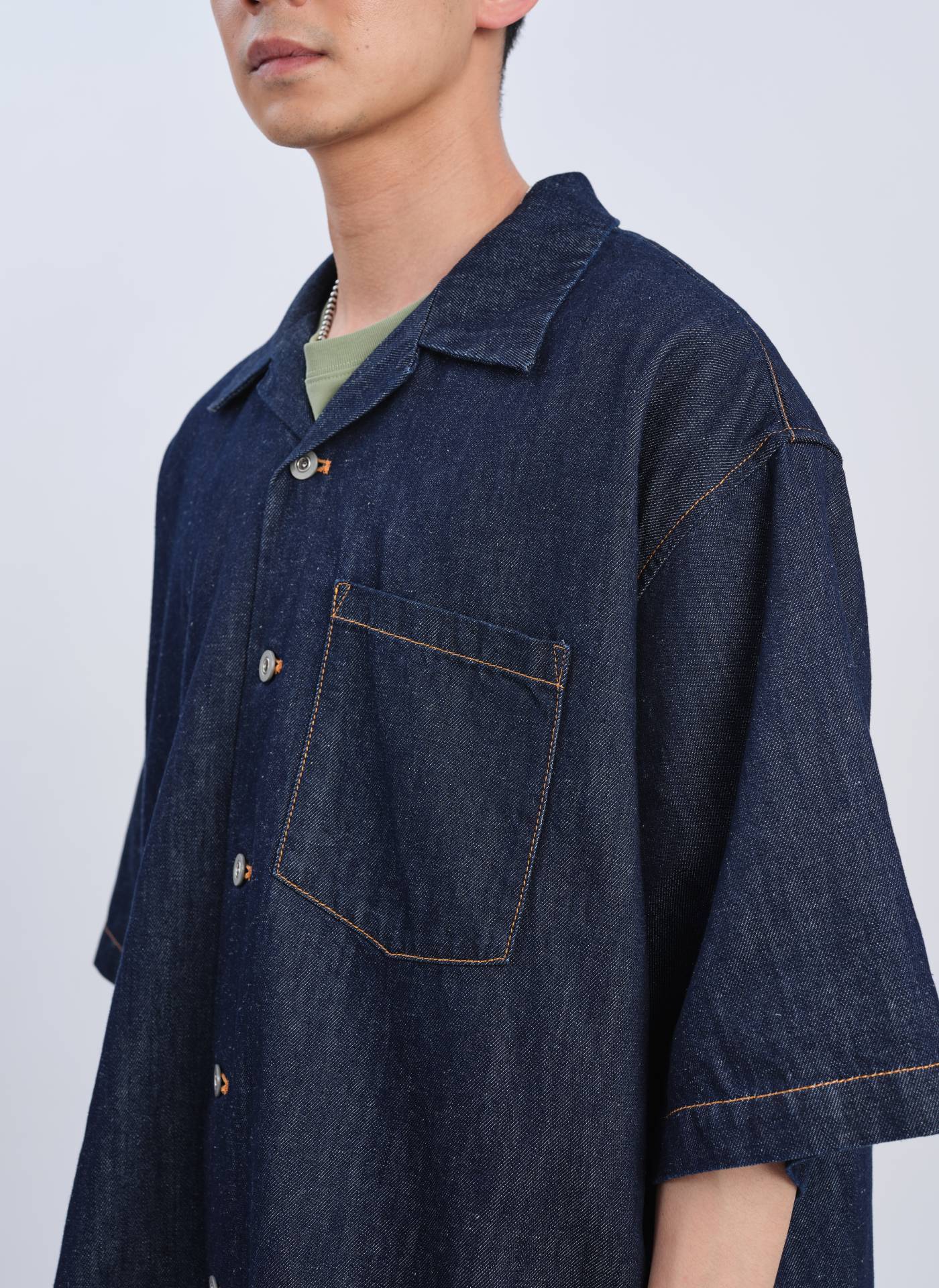 Indigo Cotton linen Denim Shirt Jacket - Umamrii