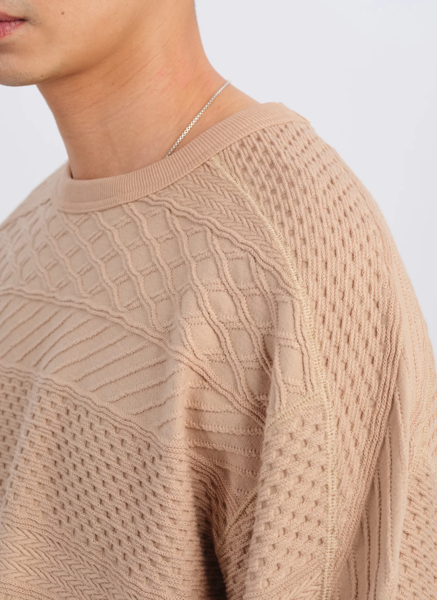 Cotton Jacquard Patchwork Tops - Umamrii