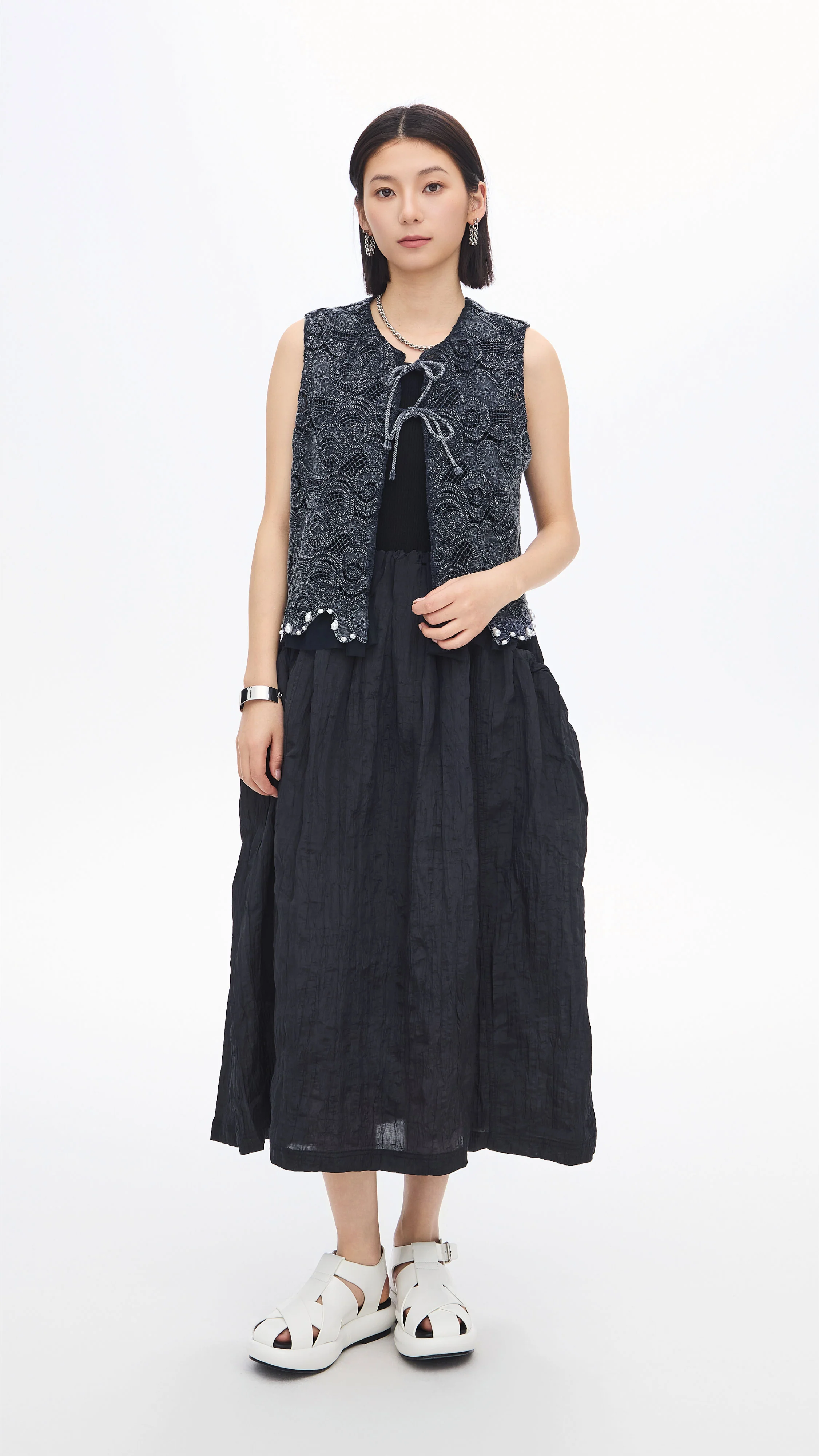 Nylon Patch Knit Dress - Umamrii