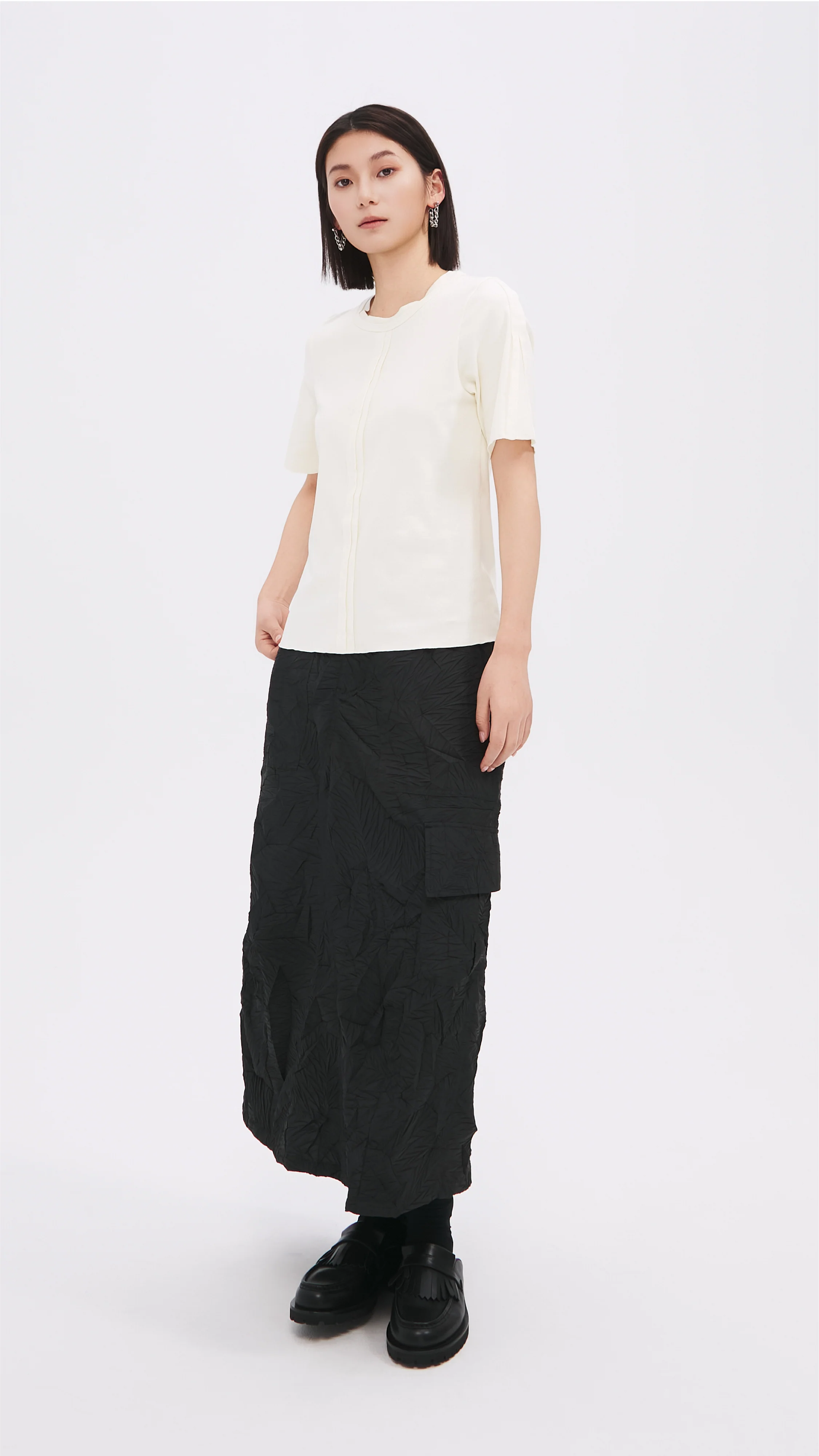 Distort Pleated Military Skirt - Umamrii