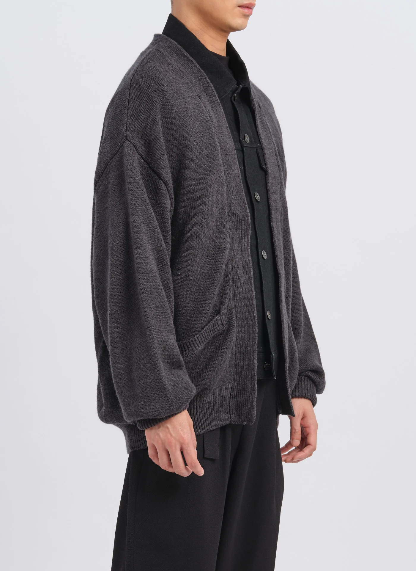 Acrylic Wool 2 in 1 Blocking Knitted Cardigan - Umamrii