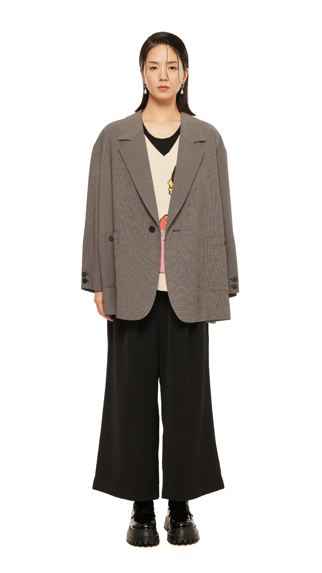 Trimmed Pocket Wide-Leg Pants - Umamrii