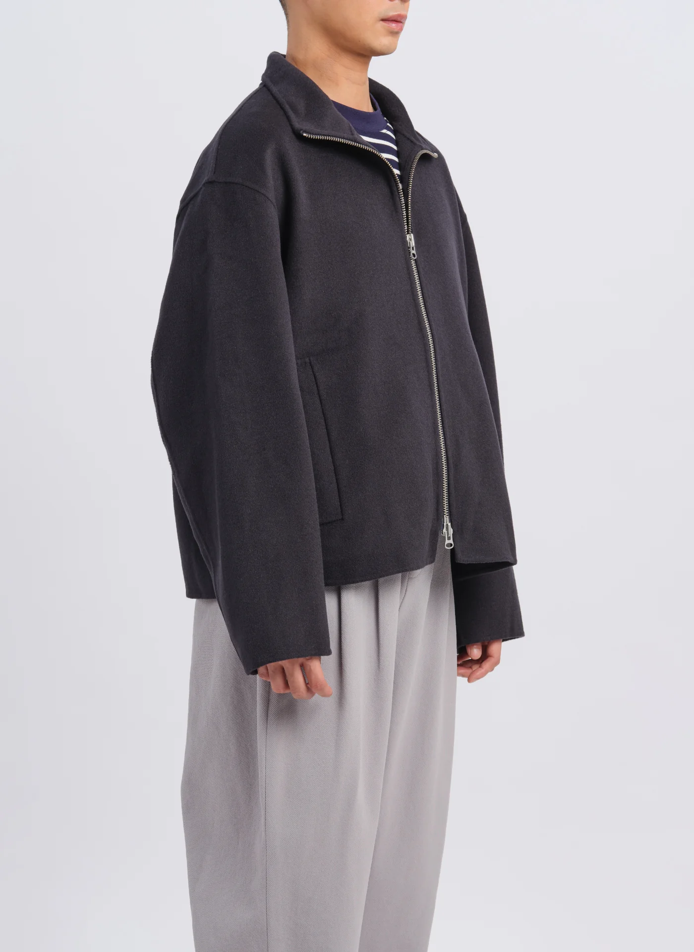 W.R Wool Cashmere Stand Collar Jacket - Umamrii