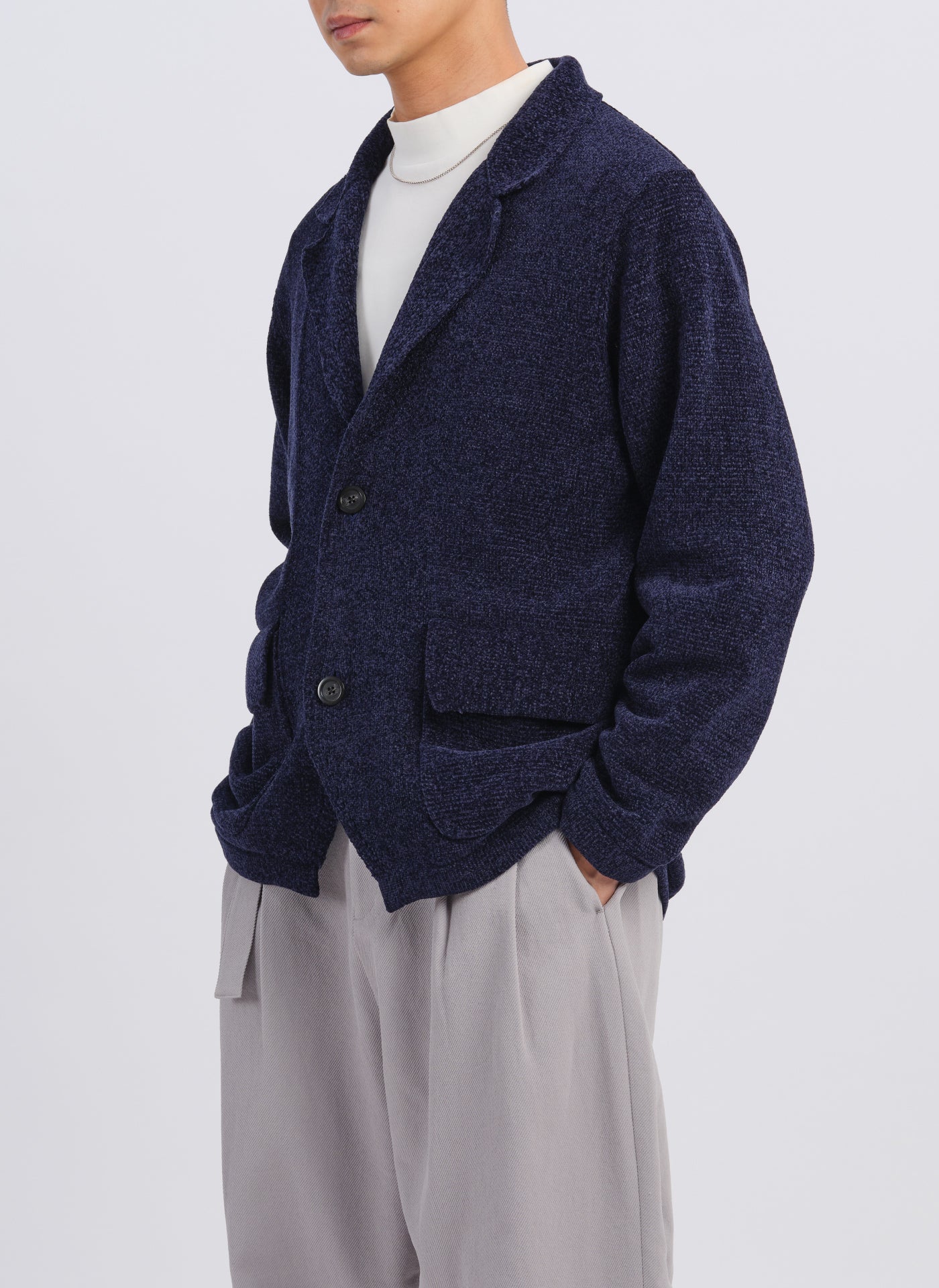 Polyester Velvet Knitted Blazer - Umamrii