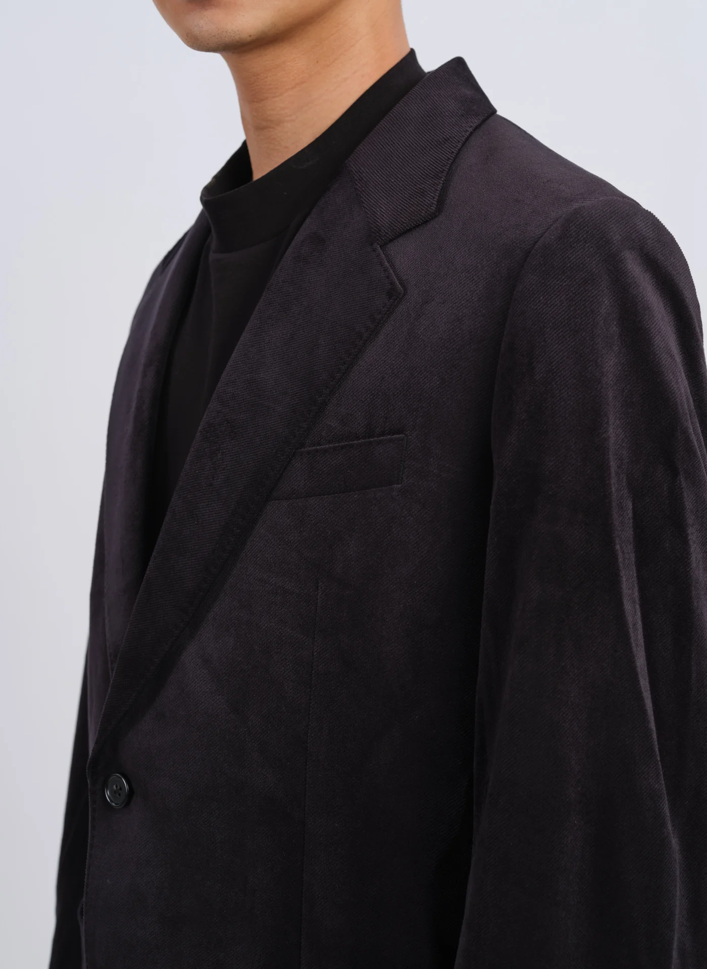 Micro Polyester Velour Twill Construction Suit Blazer - Umamrii