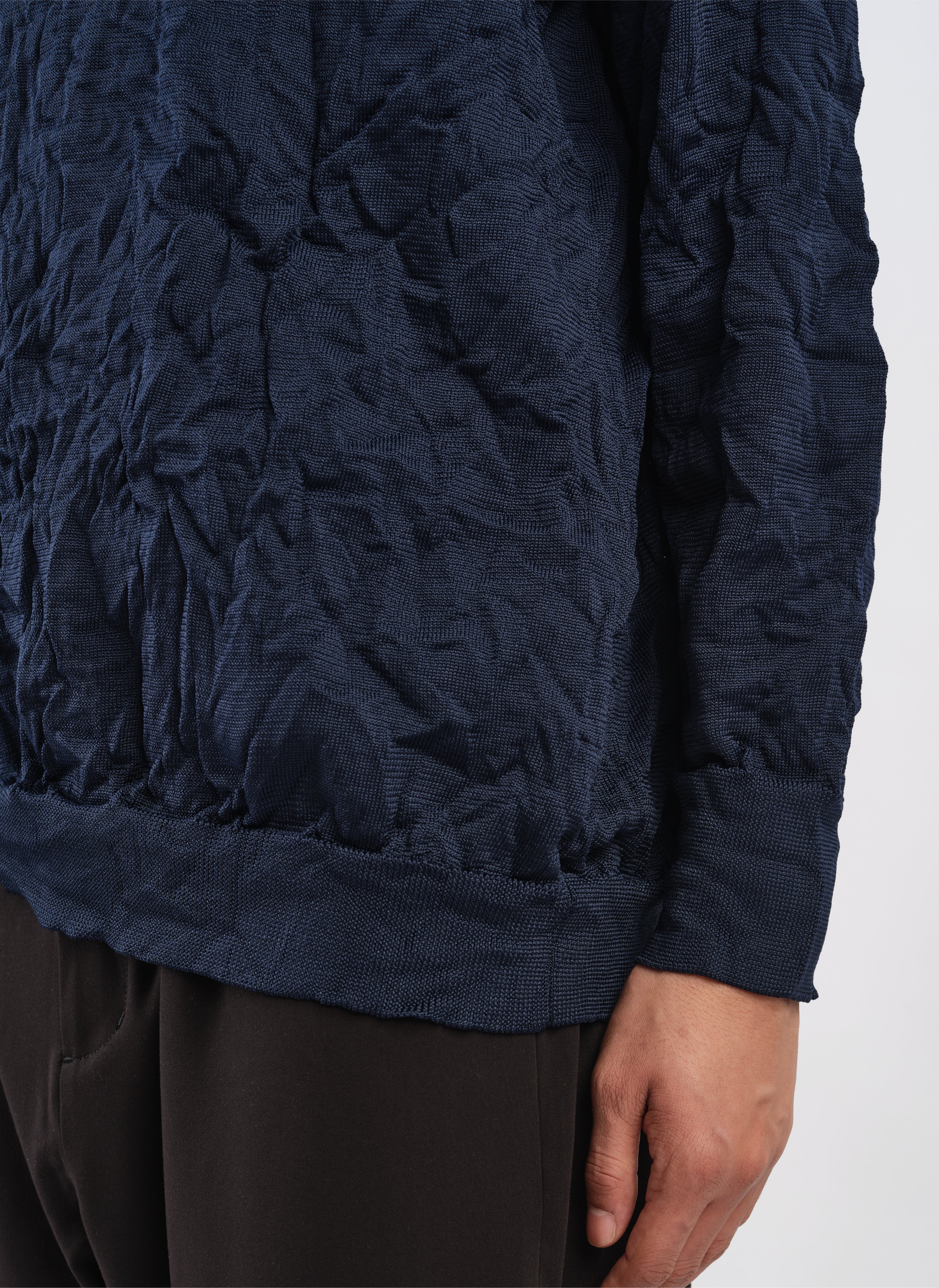 Wrinkle Polyester Dry Knit Pullover - Umamrii