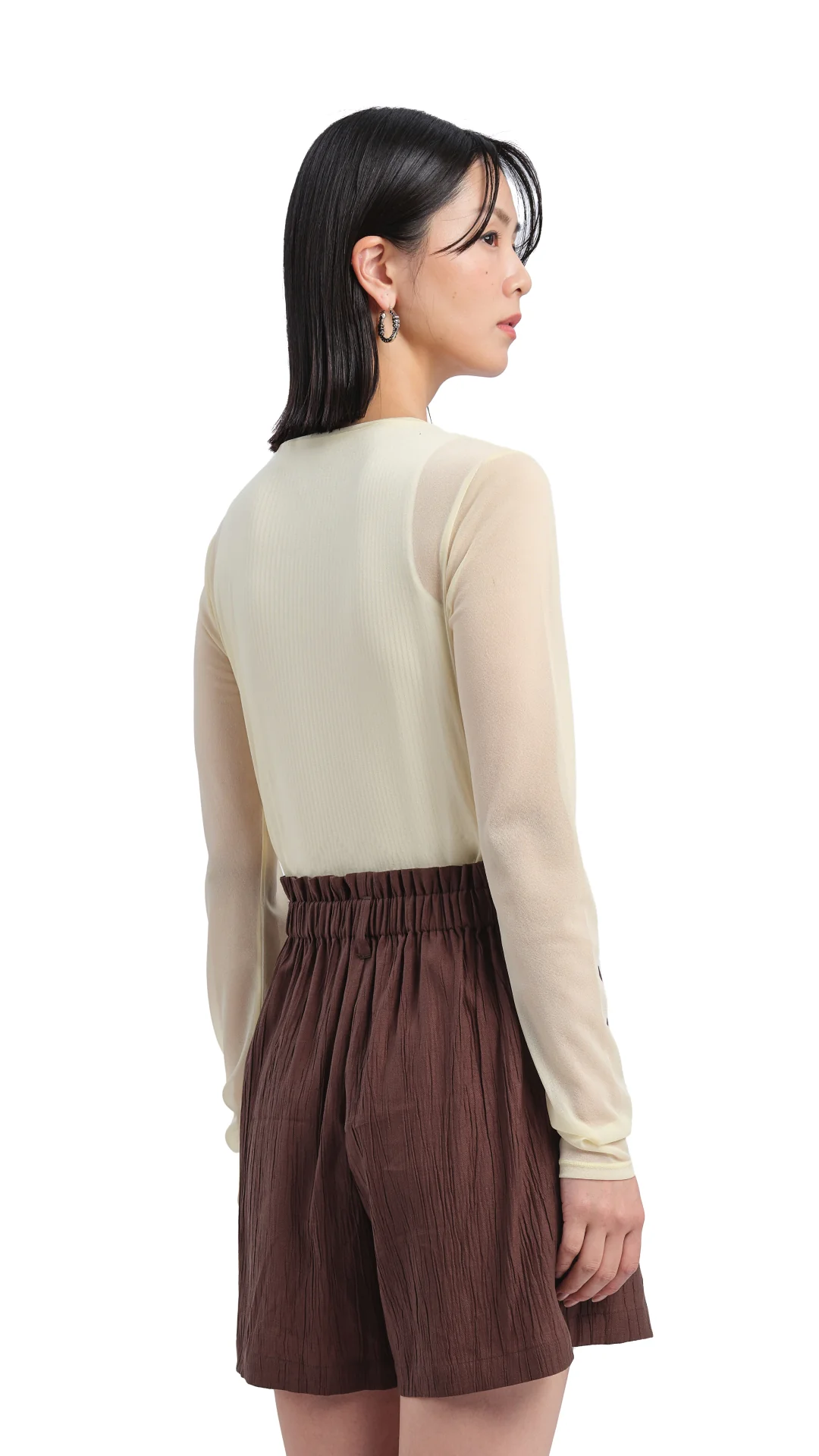 Mock-neck Sheer Top - Umamrii