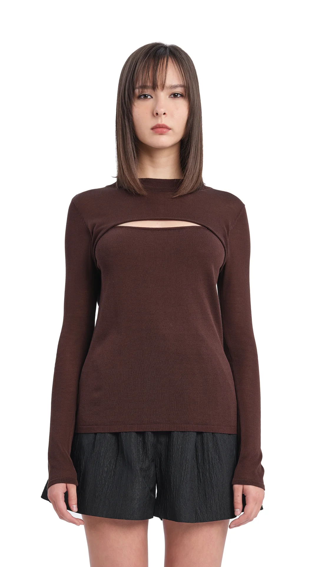 Acetate Sheer Cut Out Sweater - Umamrii