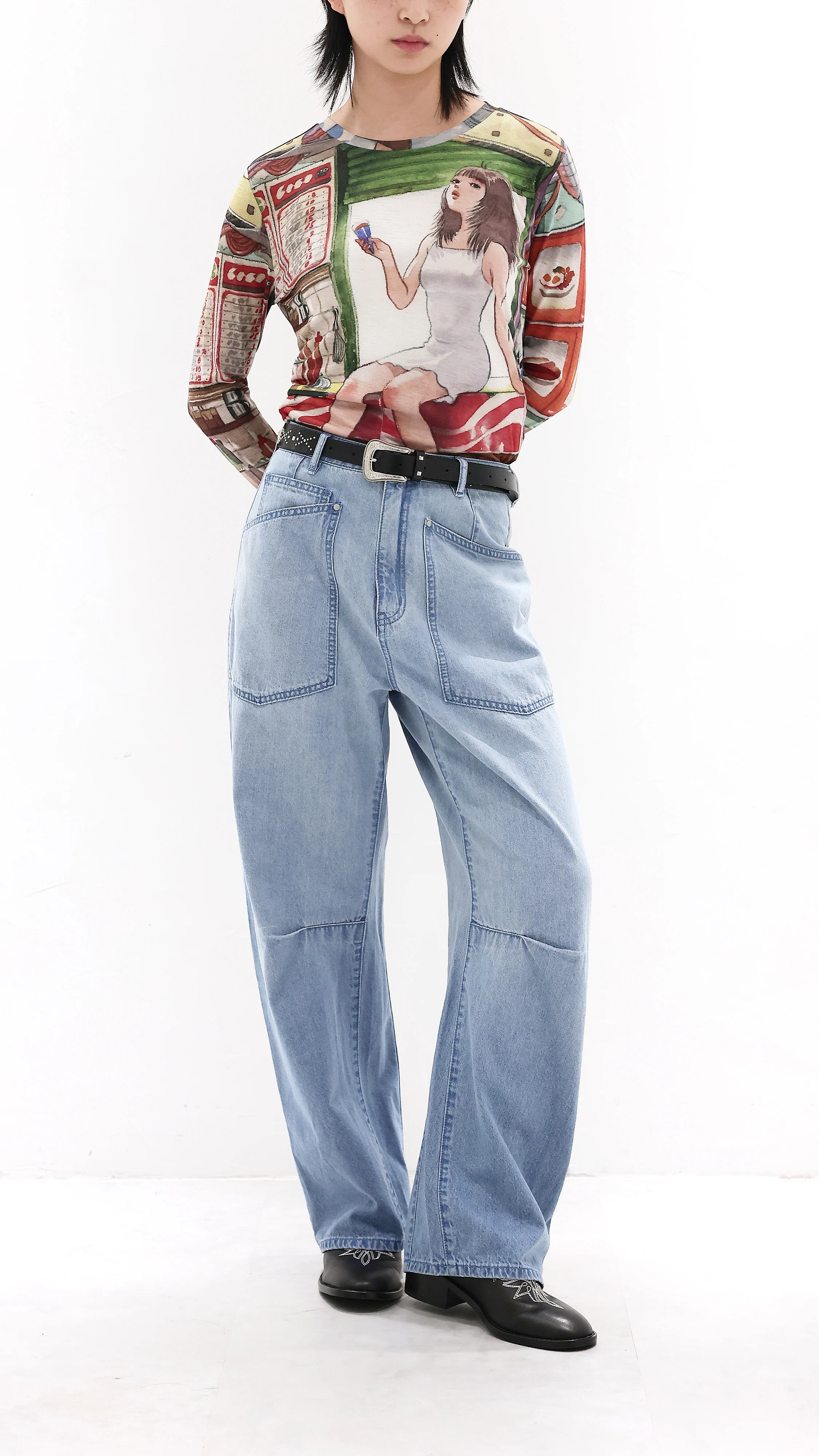 INITIAL x Little Thunder Graphics Printed Pullover - Umamrii