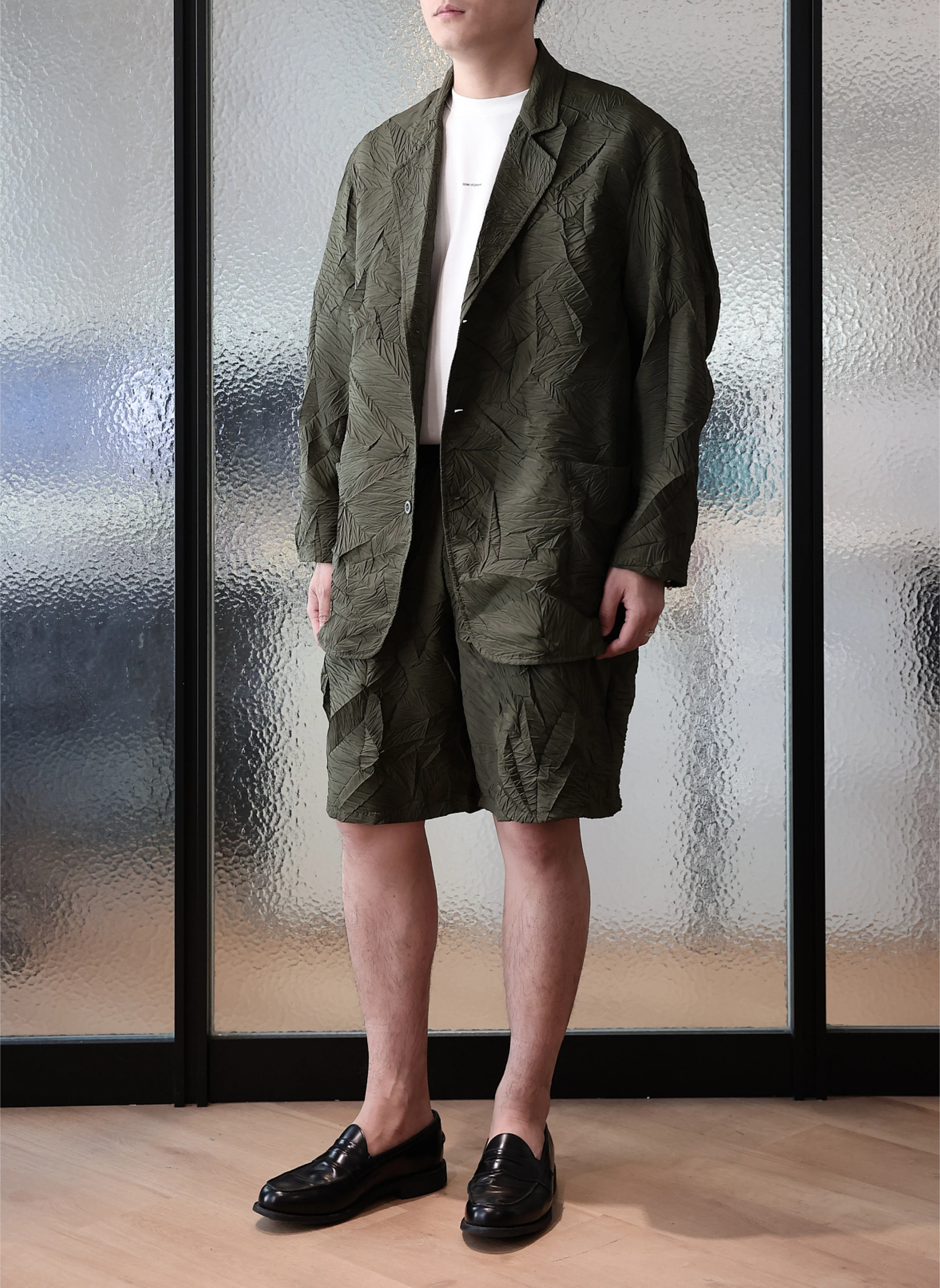 Distort Pleats Polyester Shorts - Umamrii